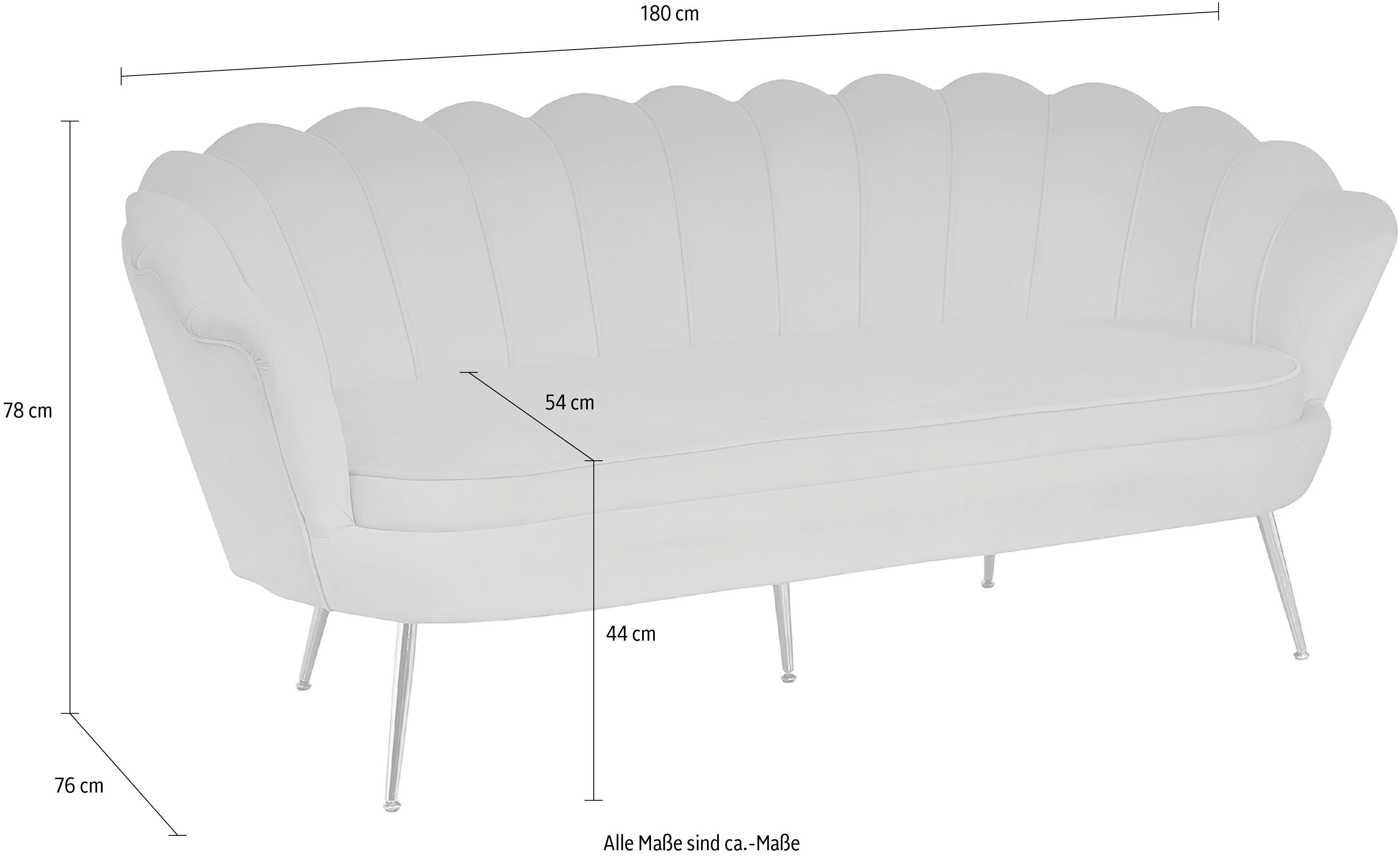 SalesFever 3-zitsbank Clam opvallend schelpdesign, breedte 180 cm