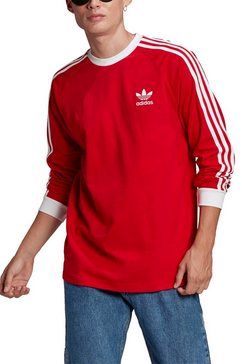 adidas originals shirt met lange mouwen adicolor classics 3-stripes longsleeve rood