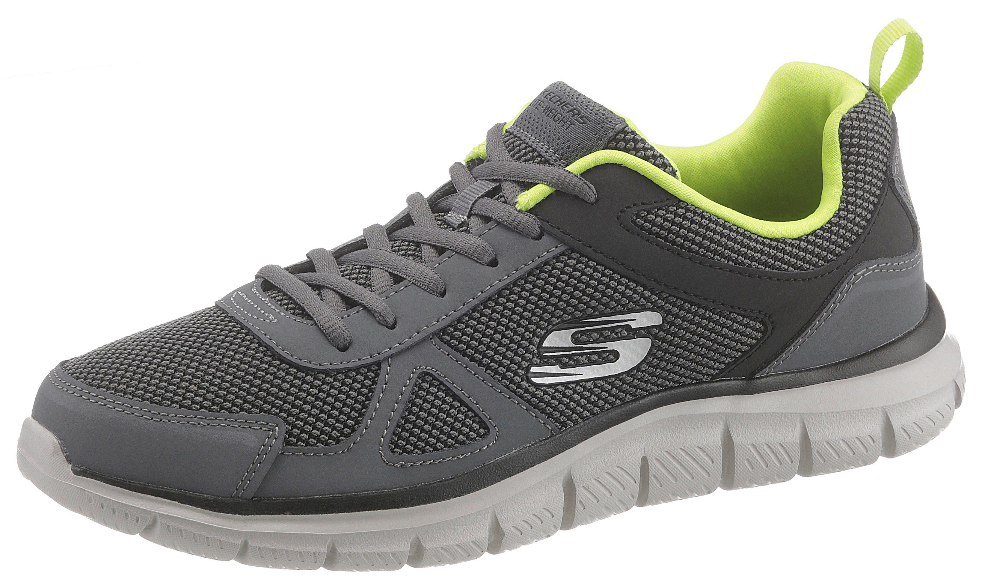 Skechers Sneakers TRACK met zijlogo, vrijetijdsschoen, lage schoen, veterschoen heren veterschoenen maat 47,5 EU grijs