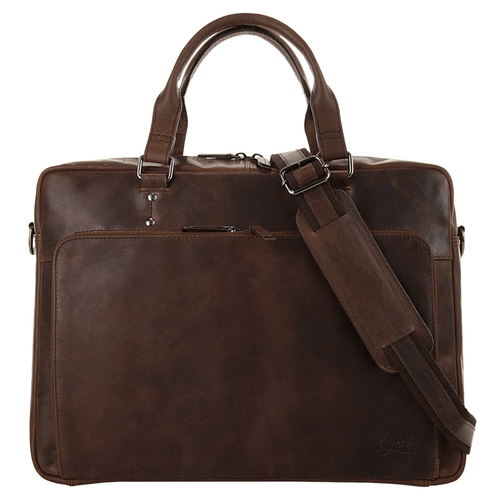 X-Zone Laptoptas echt leder unisex tassen maat onesize (42 x 32 x 11 cm - 15 l) bruin