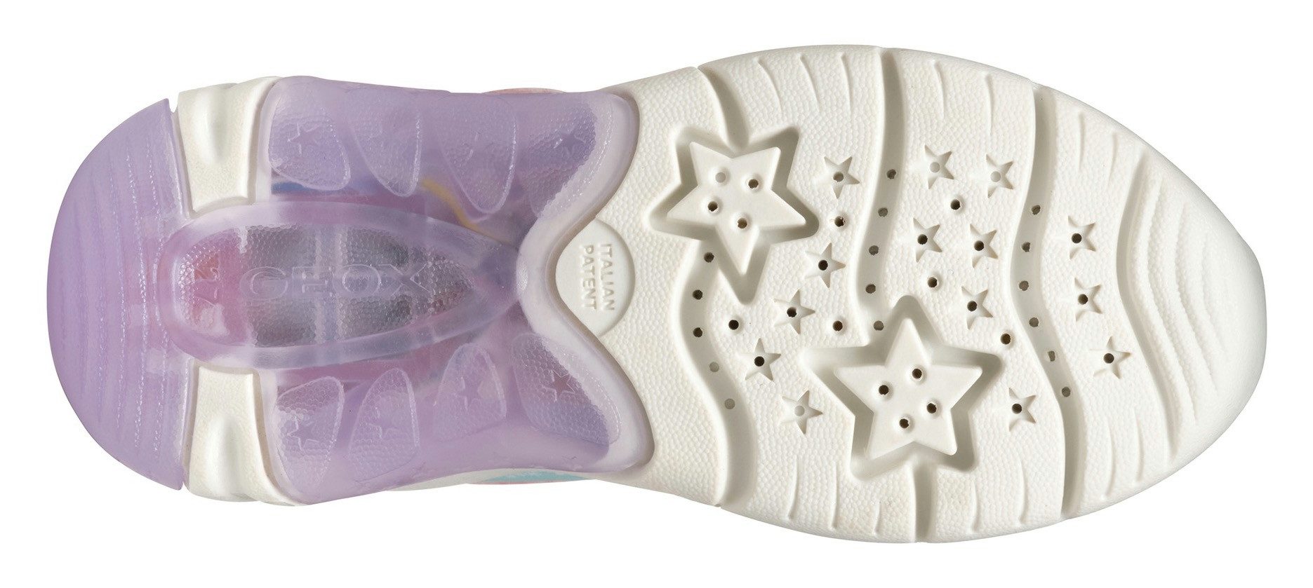 Geox Sneakers J FADINLIGHT GIRL knipper schoen , disney schoen, klittenbandschoen, frozen sneaker met knipperfunctie
