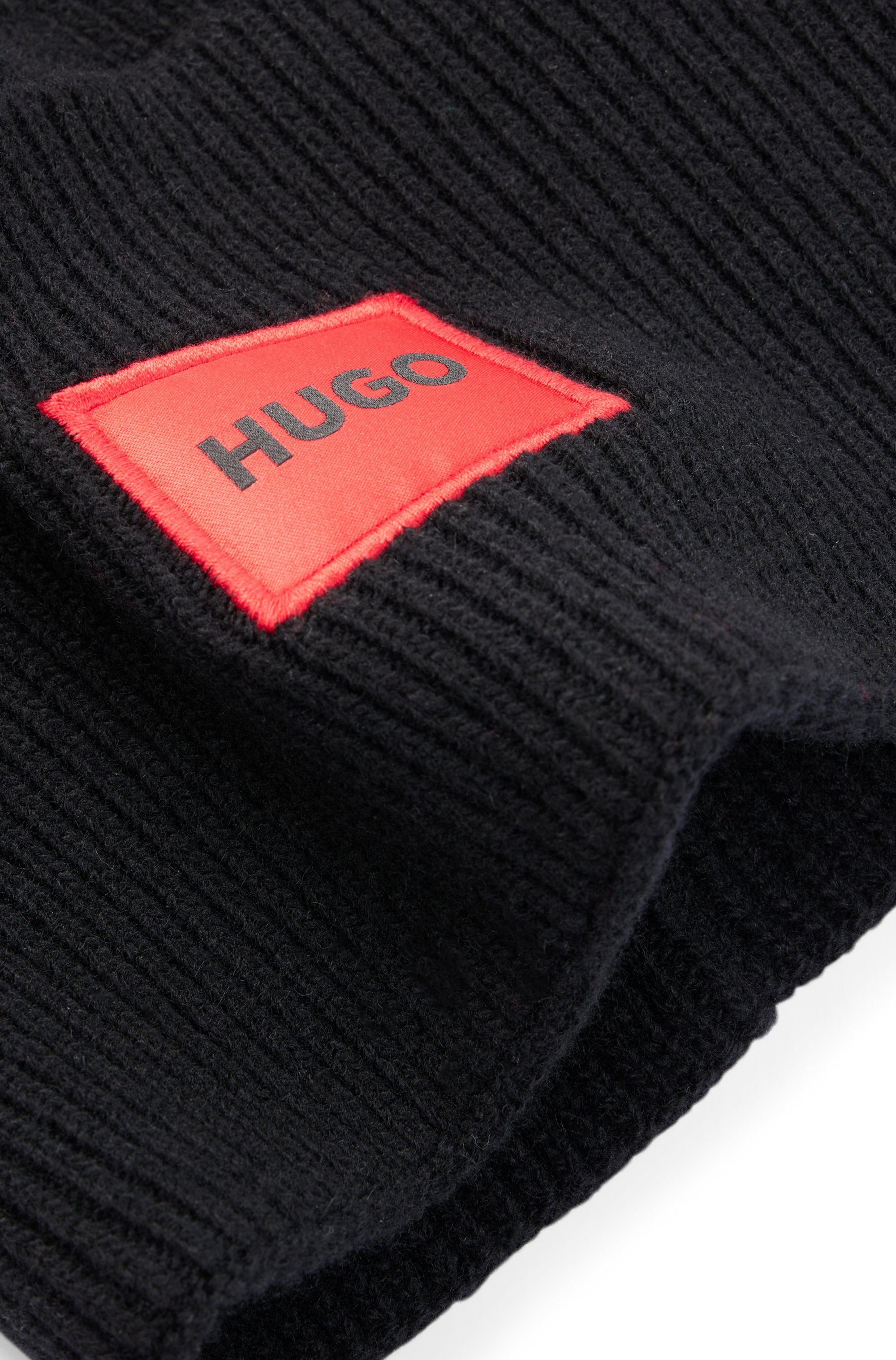 HUGO Beanie Xaff 6 met logobadge