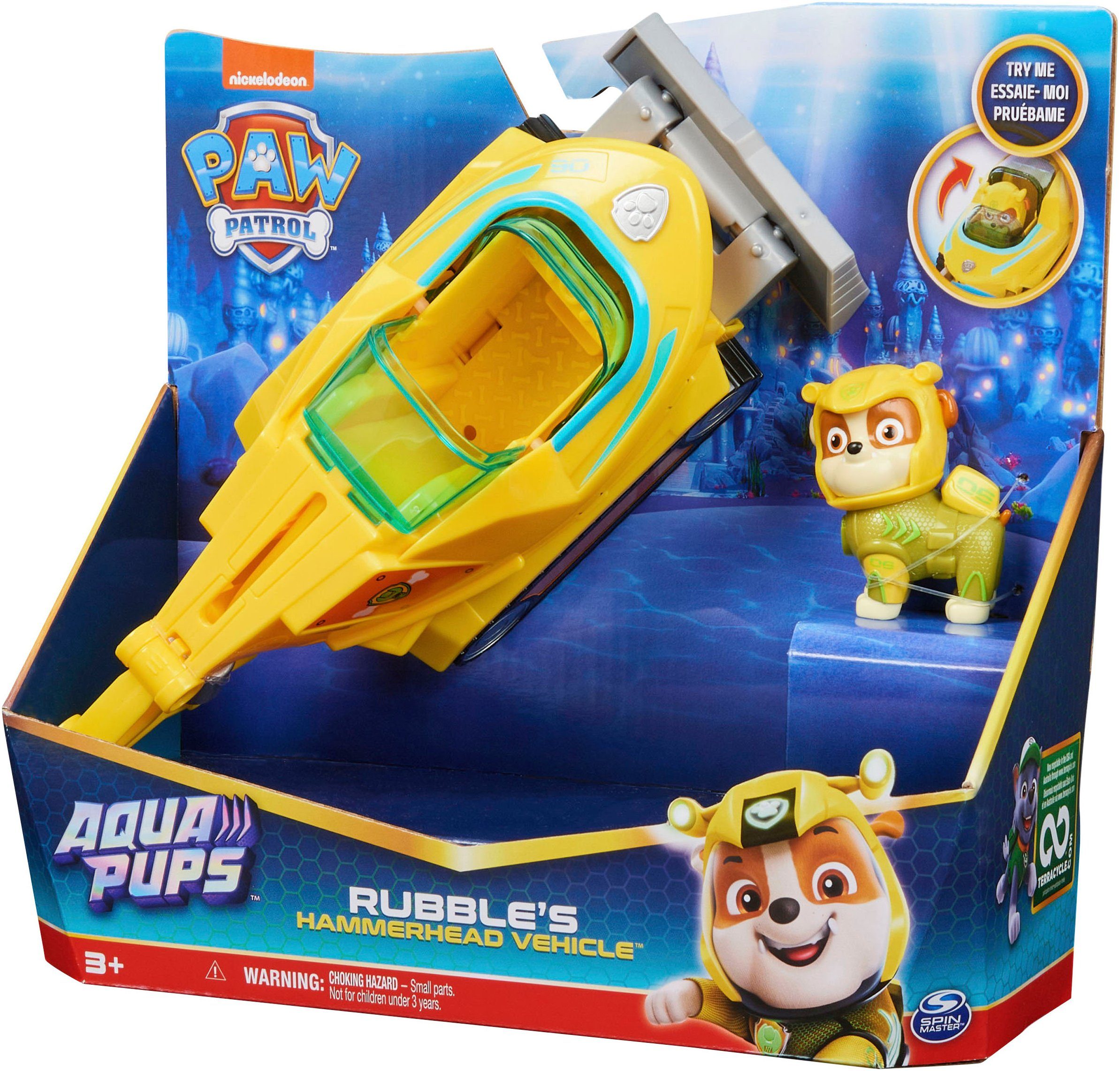 Spin Master Speelgoedauto Paw Patrol - Aqua Pups - Basic Themed Vehicles Solid Rubble