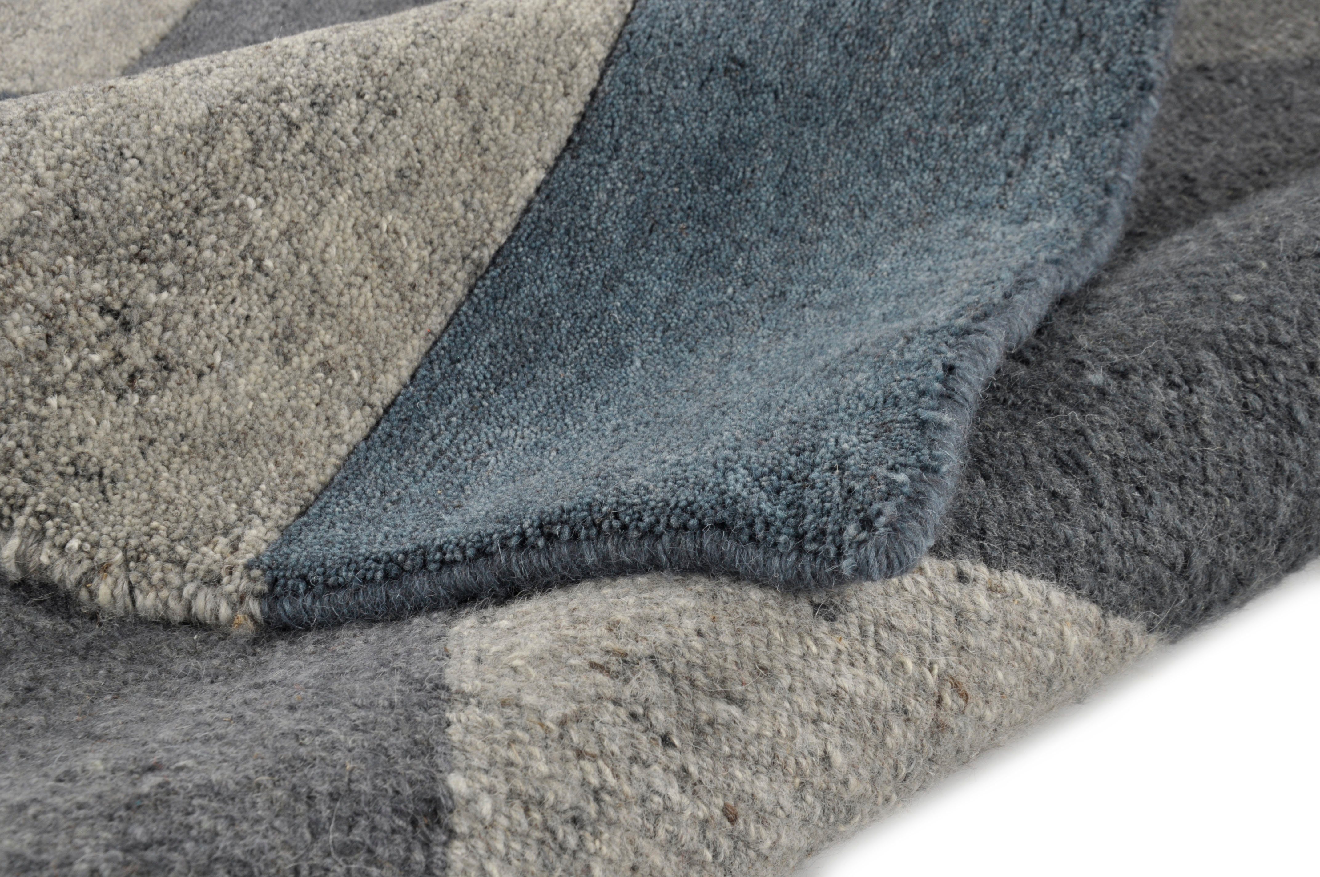 THEKO Wollen kleed Dalas - 7709 zuivere wol, met de hand geknoopt, patchworkdesign