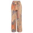 buffalo palazzobroek met animal print en elastische tailleband, sweatpants, stoffen broek (met een bindceintuur) multicolor