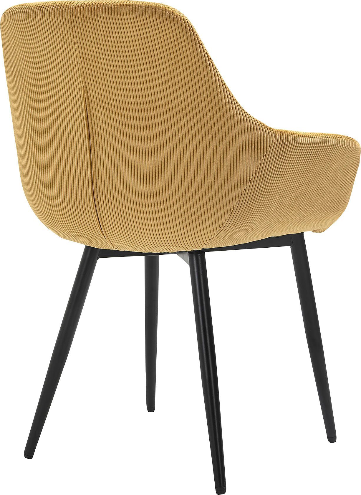 SalesFever Stoel met armleuningen Bekleding in corduroy-look (set, 2 stuks)