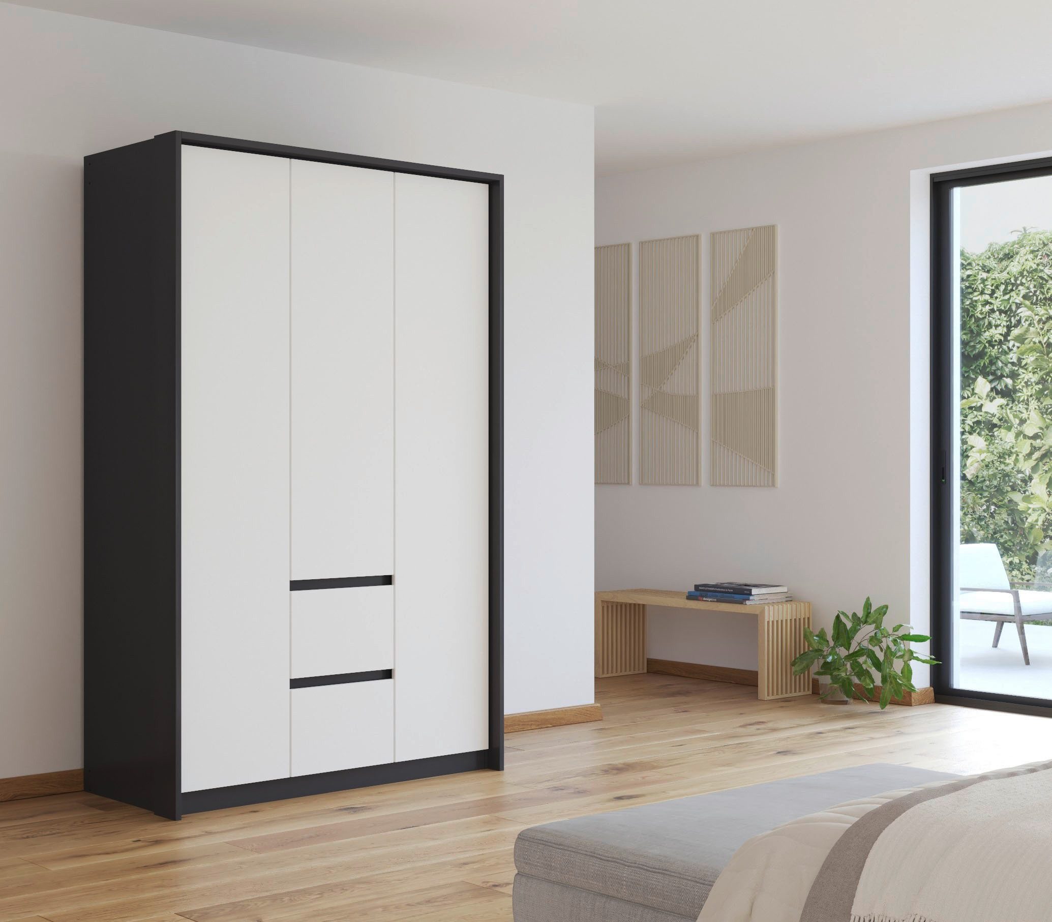 rauch Draaideurkast Mainz met passe-partout optioneel met verlichting, buitendeuren met push-to-openfunctie