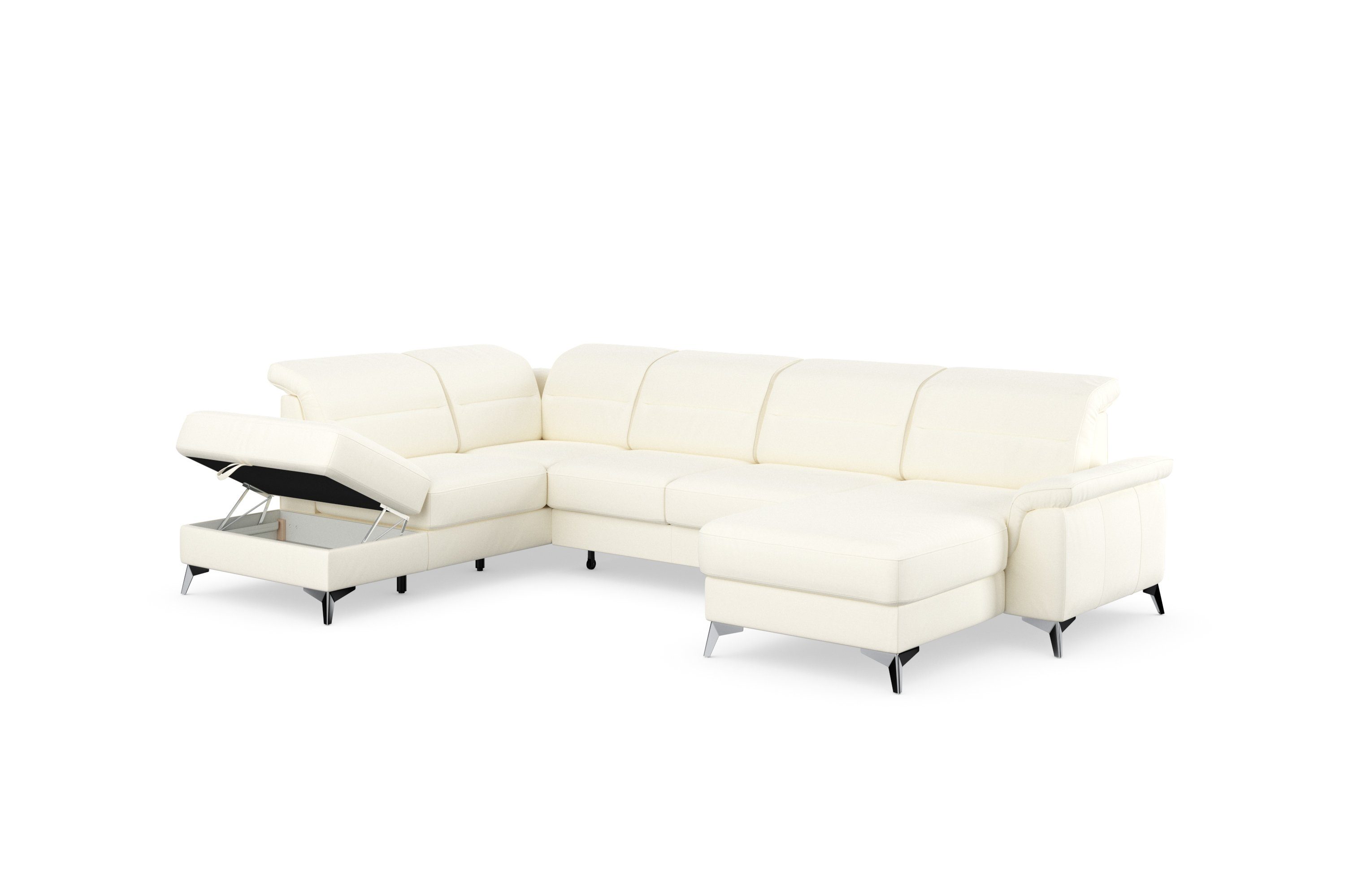sit&more Zithoek Sinatra U-vorm optioneel met verstelbare hoofdsteun en armleuning etc.