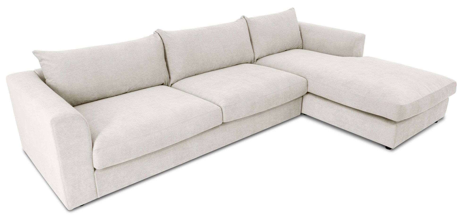 LeGer Home by Lena Gercke Hoekbank Avelina Breedte 297 cm, in cord- en chenille-stof, rugkussen met veren (2-delig)