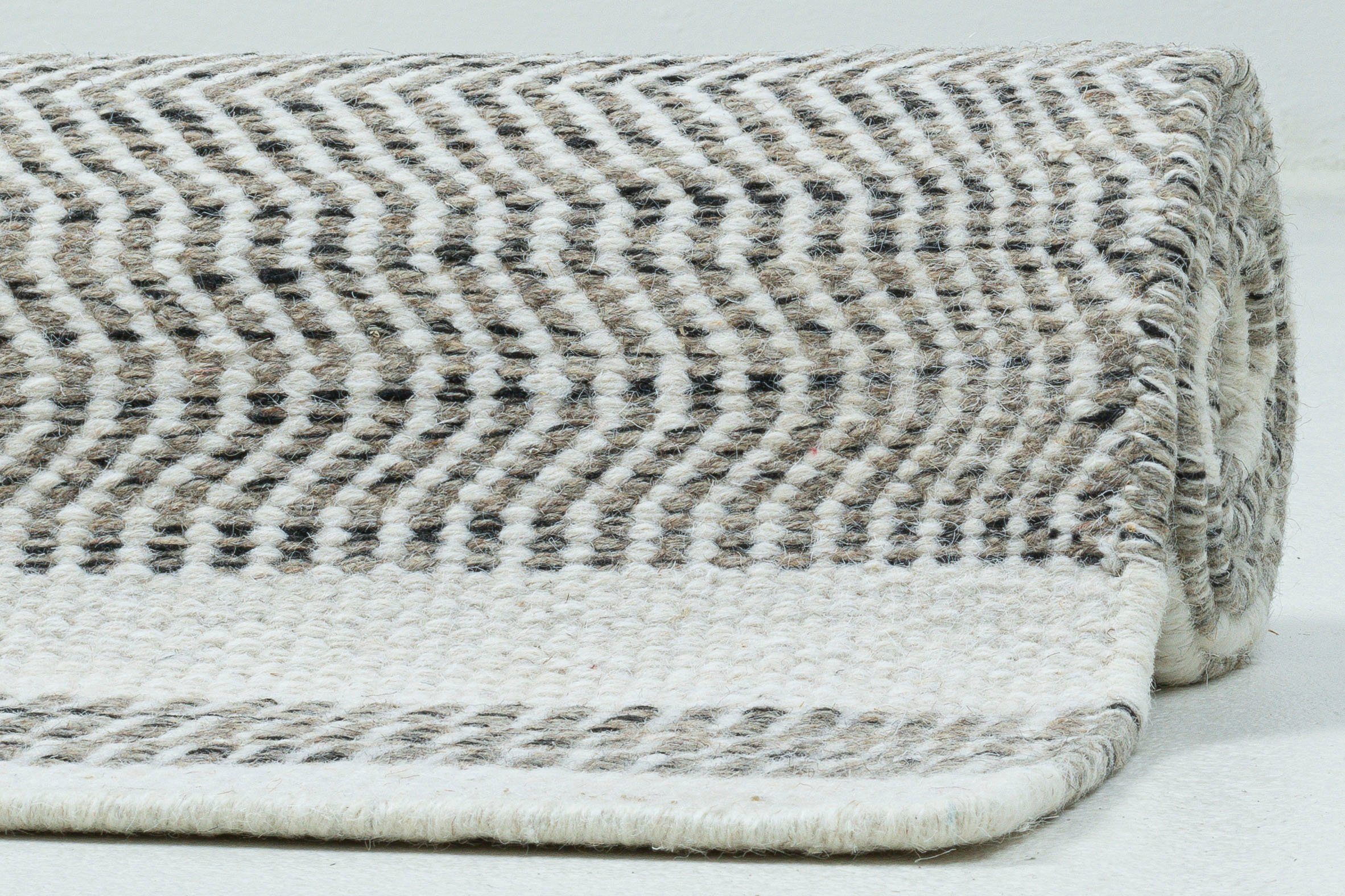 my home Wollen kleed Prenten Handgeweven tapijt, 100% wol, gestreept, modern design, woonkamer