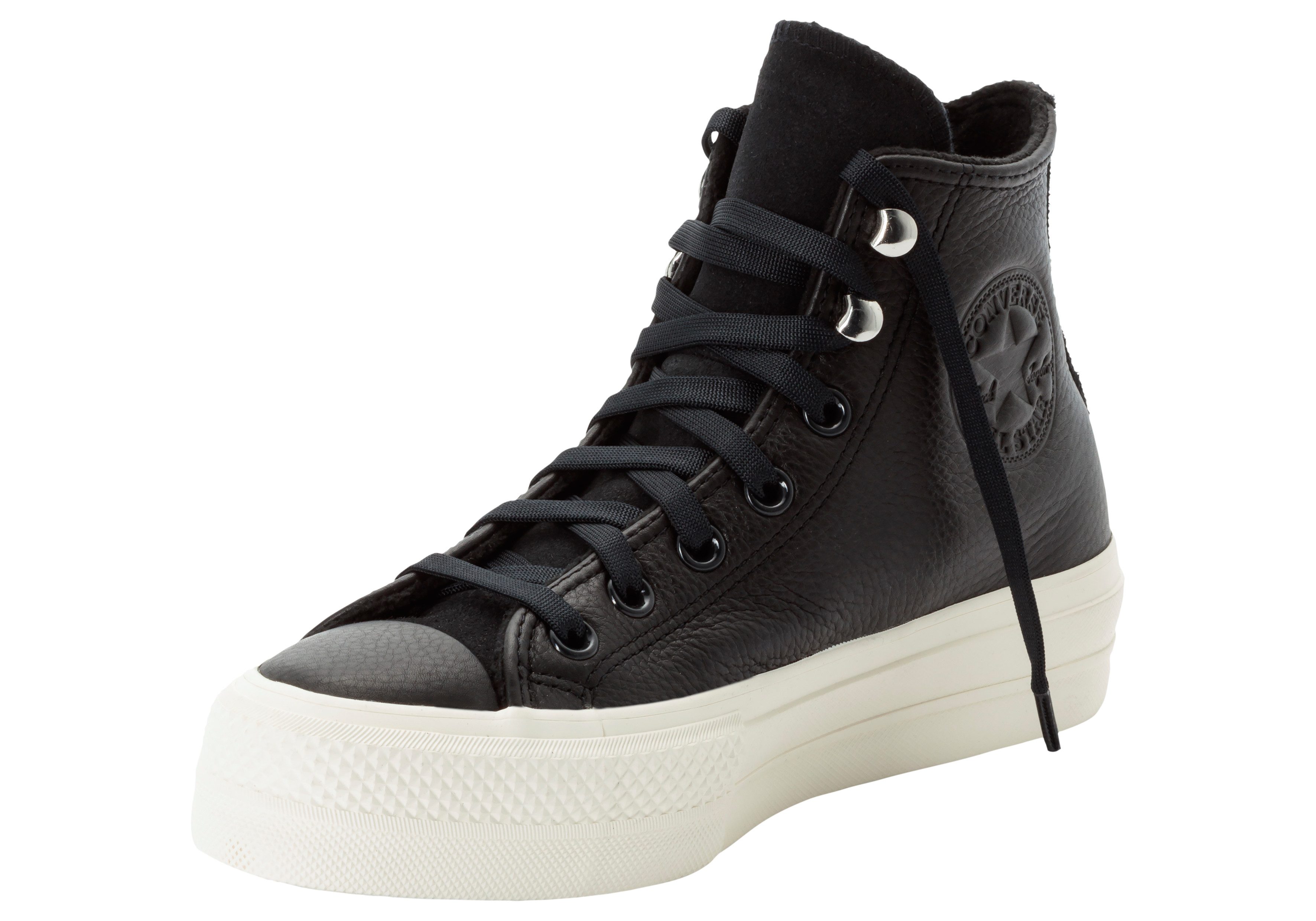 Converse Sneakers CHUCK TAYLOR ALL STAR LIFT PLATFORM WATER REPELLENT LEATHER dames schoenen maat 37,5 EU zwart