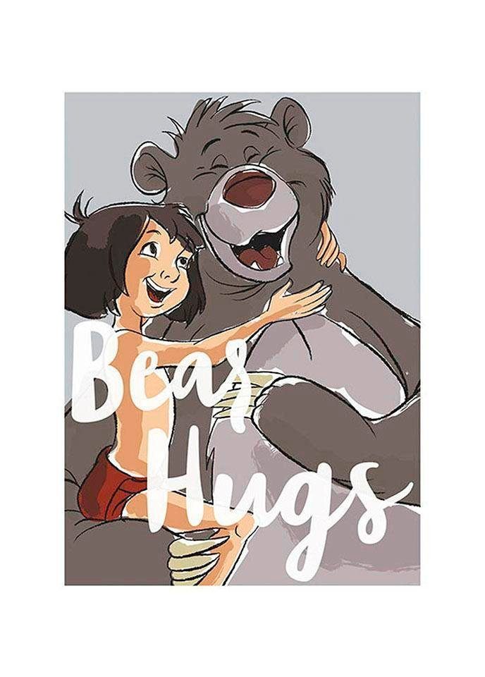 Komar Wanddecoratie Bear Hug Wanddecoratie voor de kinderkamer - zonder lijst (1 stuk)