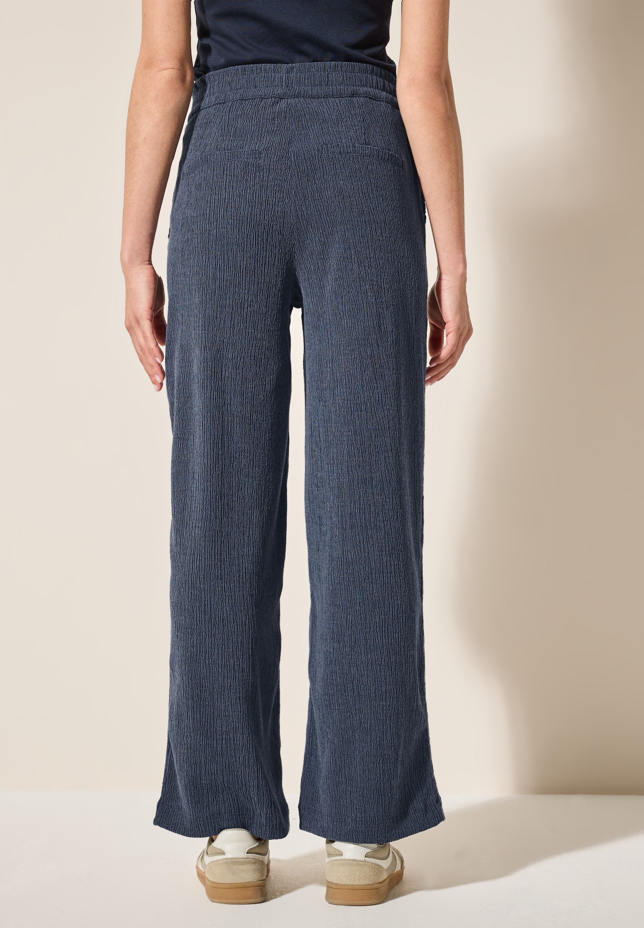 Cecil Stoffen broek Style Neele in structuuroptica dames harembroeken maat XXL (46) blauw