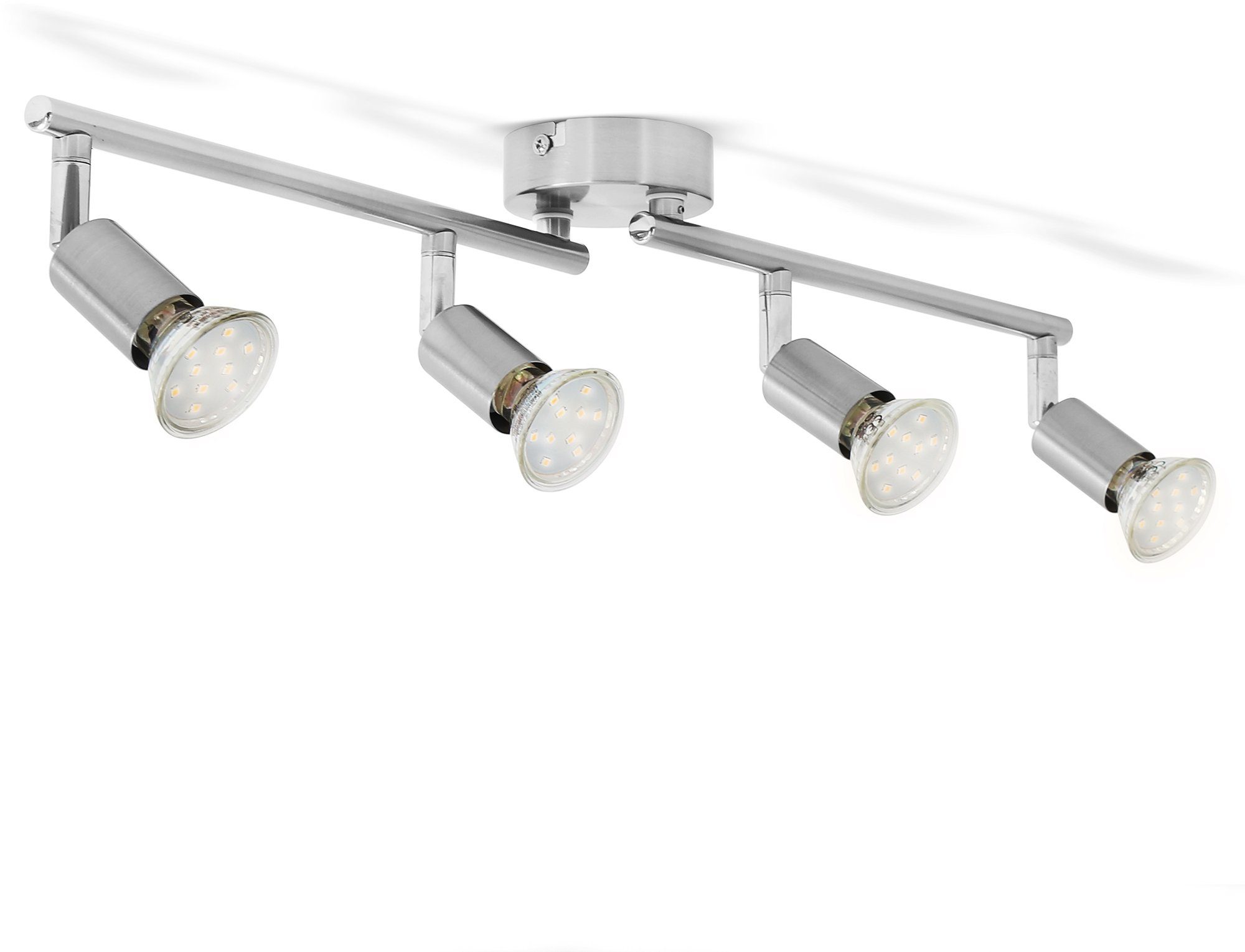 B.K.Licht Ledplafondspots LED plafondlamp, draaibare spots, incl. 4 x 3W lichtbronnen GU10