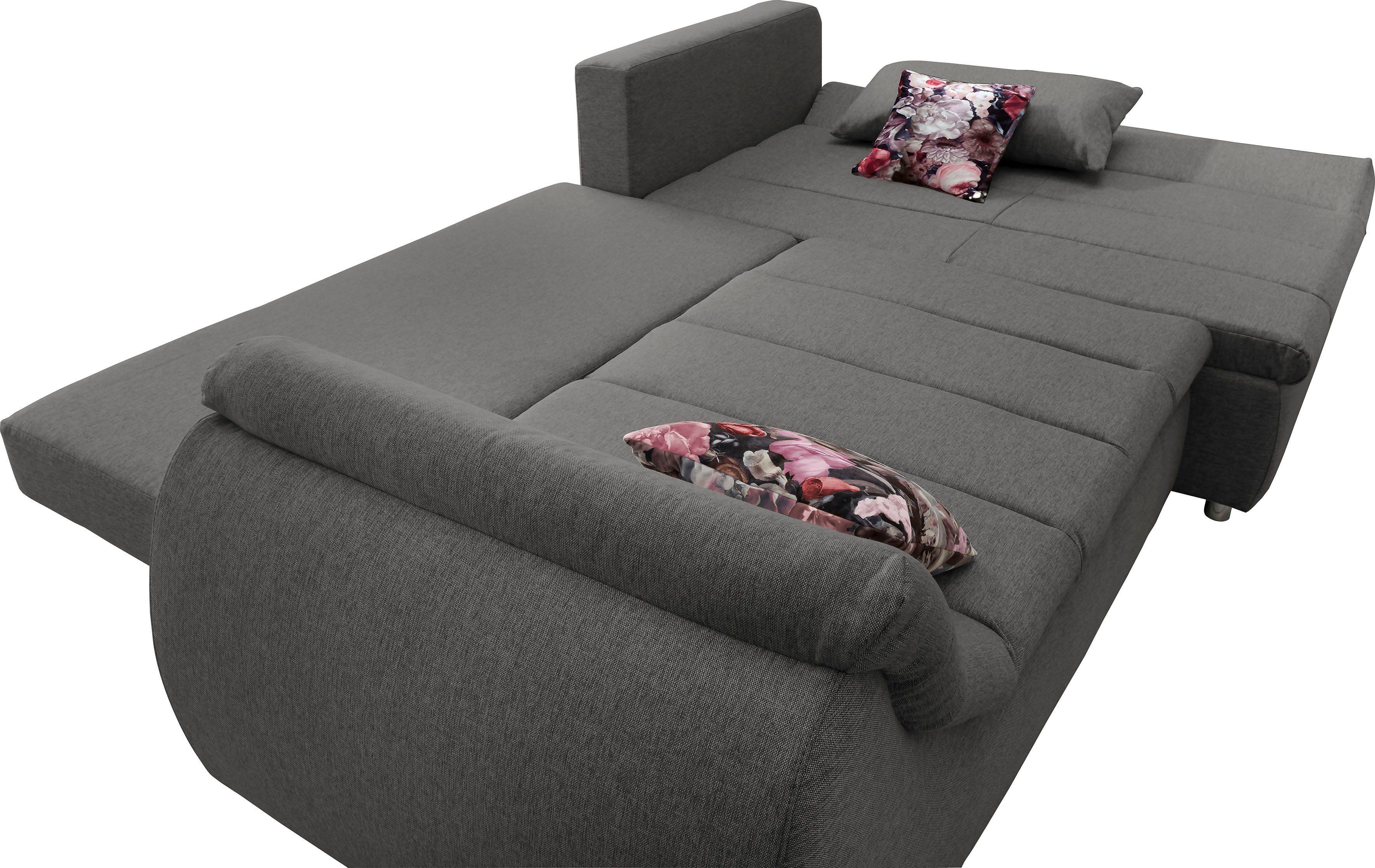 INOSIGN Hoekbank Imola elegant en modern, actuele stiksels in de zitting, comfortabel, L-vorm