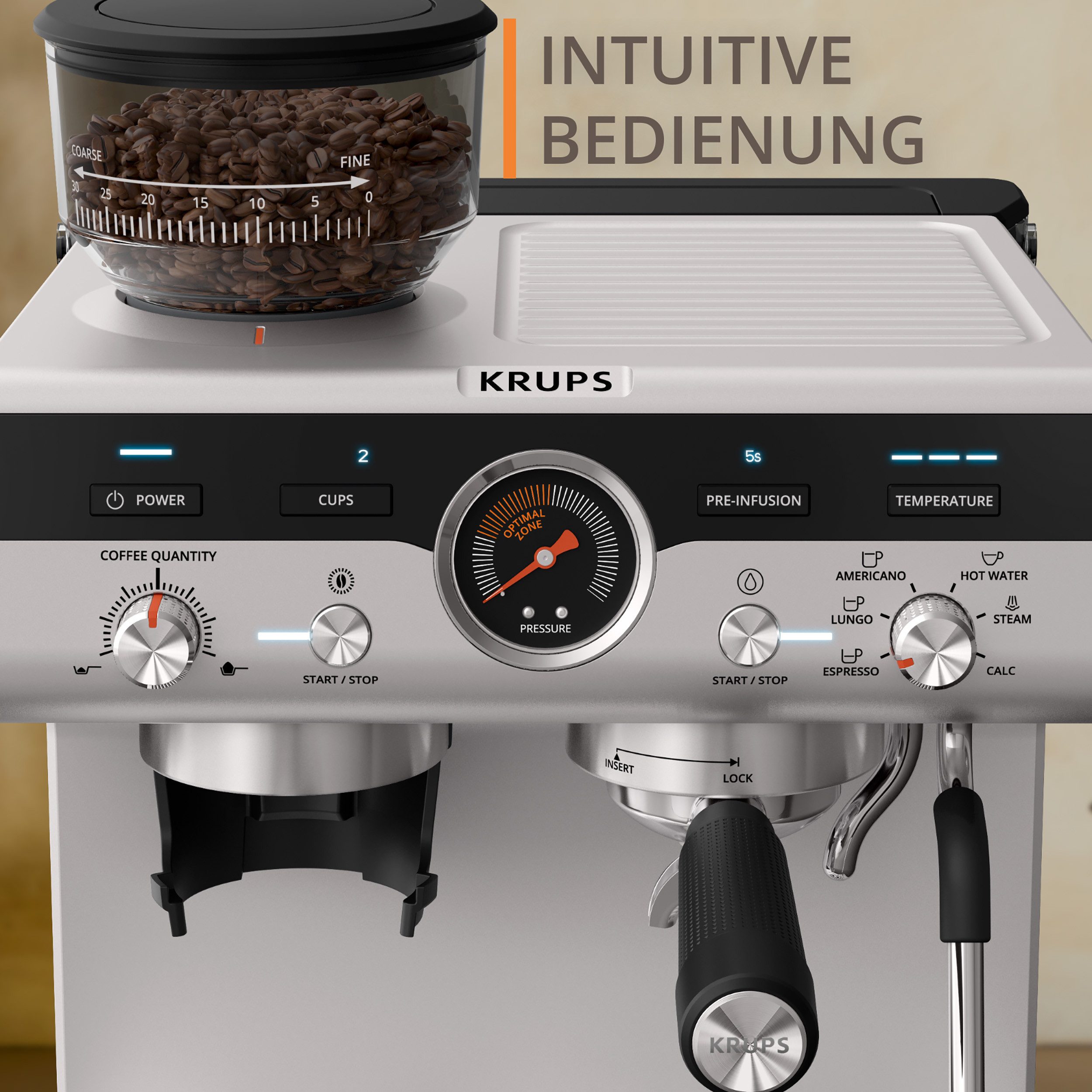 Krups Espressomachine XP801T Precision, Siebträger
