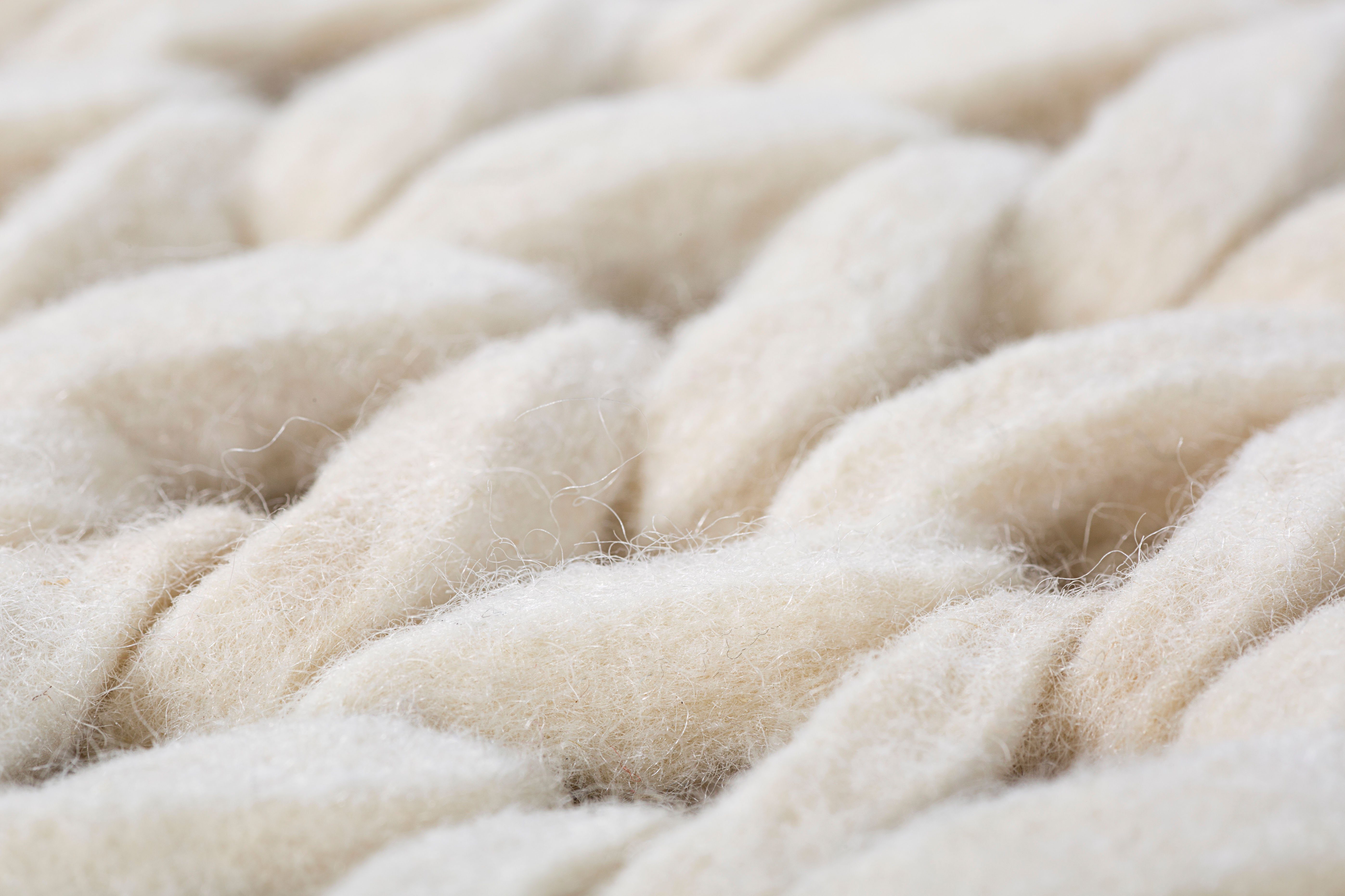 my home Wollen kleed Noyack Handgeweven kleed, tricot-look, met de hand geweven, zuivere wol