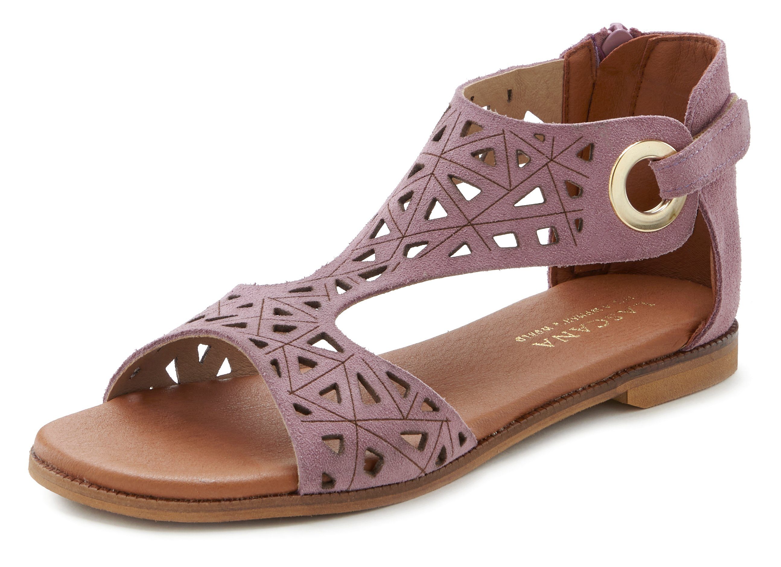Lascana Sandalen Zomerschoen Sandalette, zomerschoen van hoogwaardig leer met uitsparingen