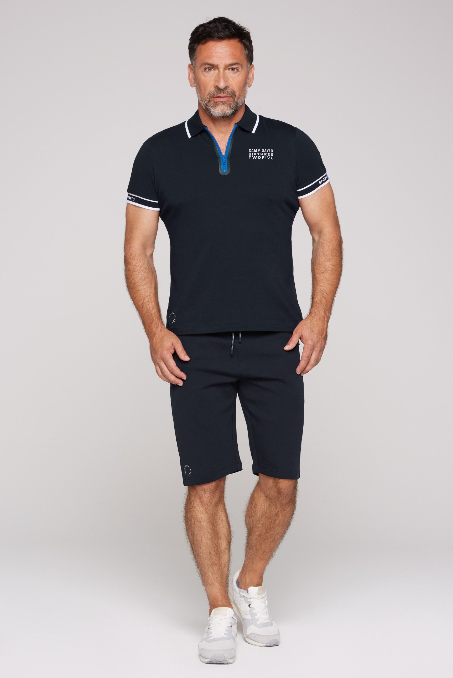 CAMP DAVID Poloshirt met contrasterende details