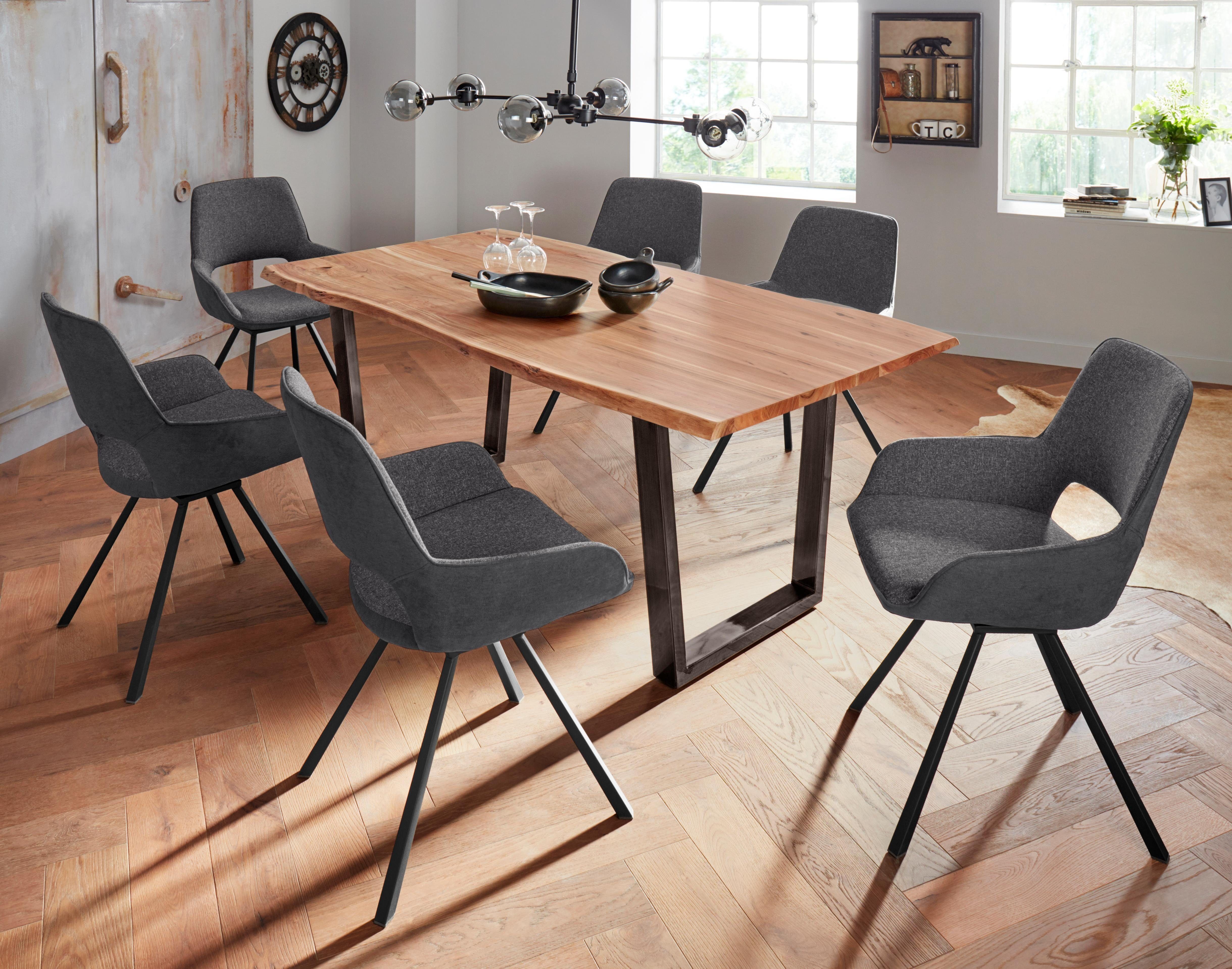 MCA living Eettafel CALABRIA Massief hout in boomstam-look