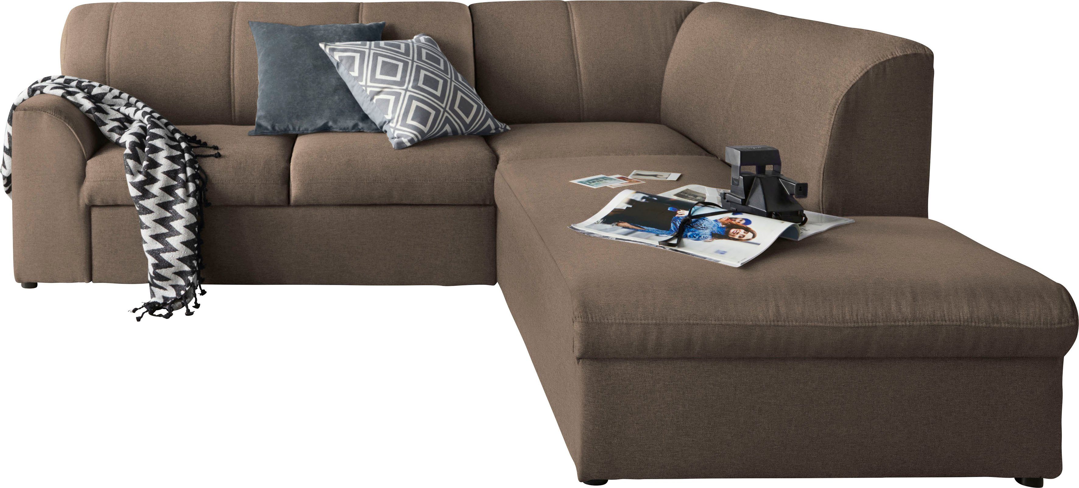 DOMO collection Hoekbank Topper L-vorm met ottomane, naar keuze met slaapfunctie