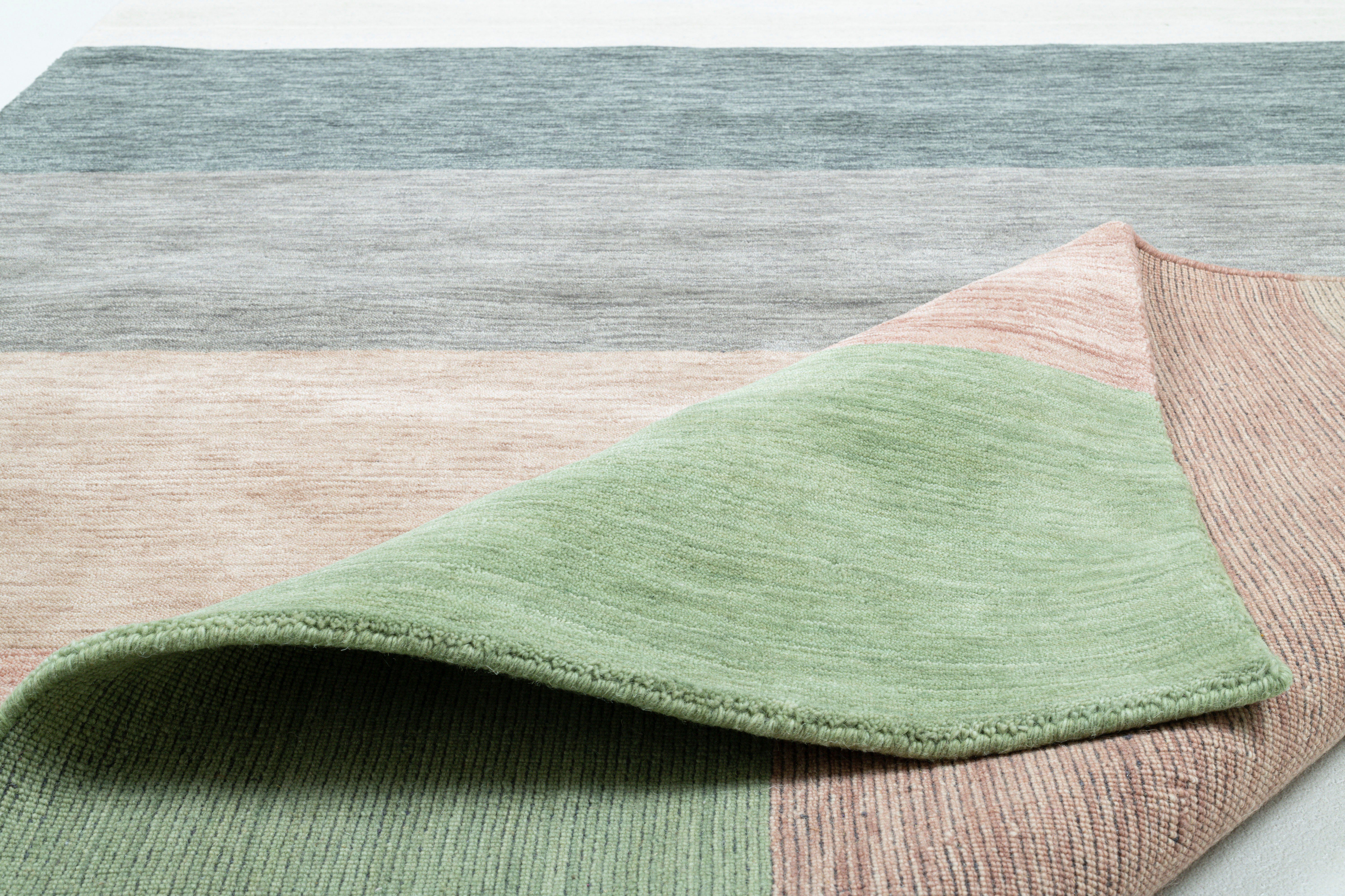 my home Wollen kleed Angern Handgeweven tapijt, gestreept, 100% wol, handgeweven, briljante kleuren