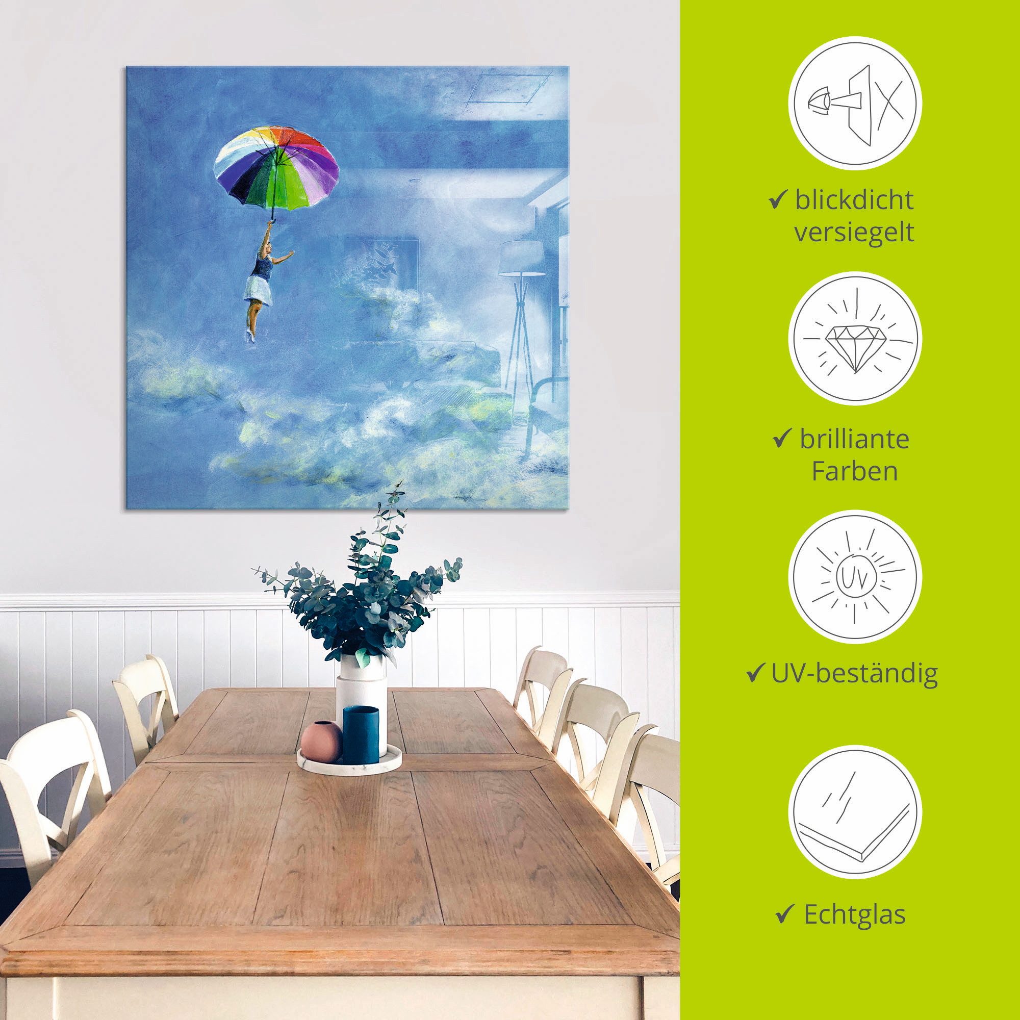 Artland Print op glas Het leven leven in verschillende maten