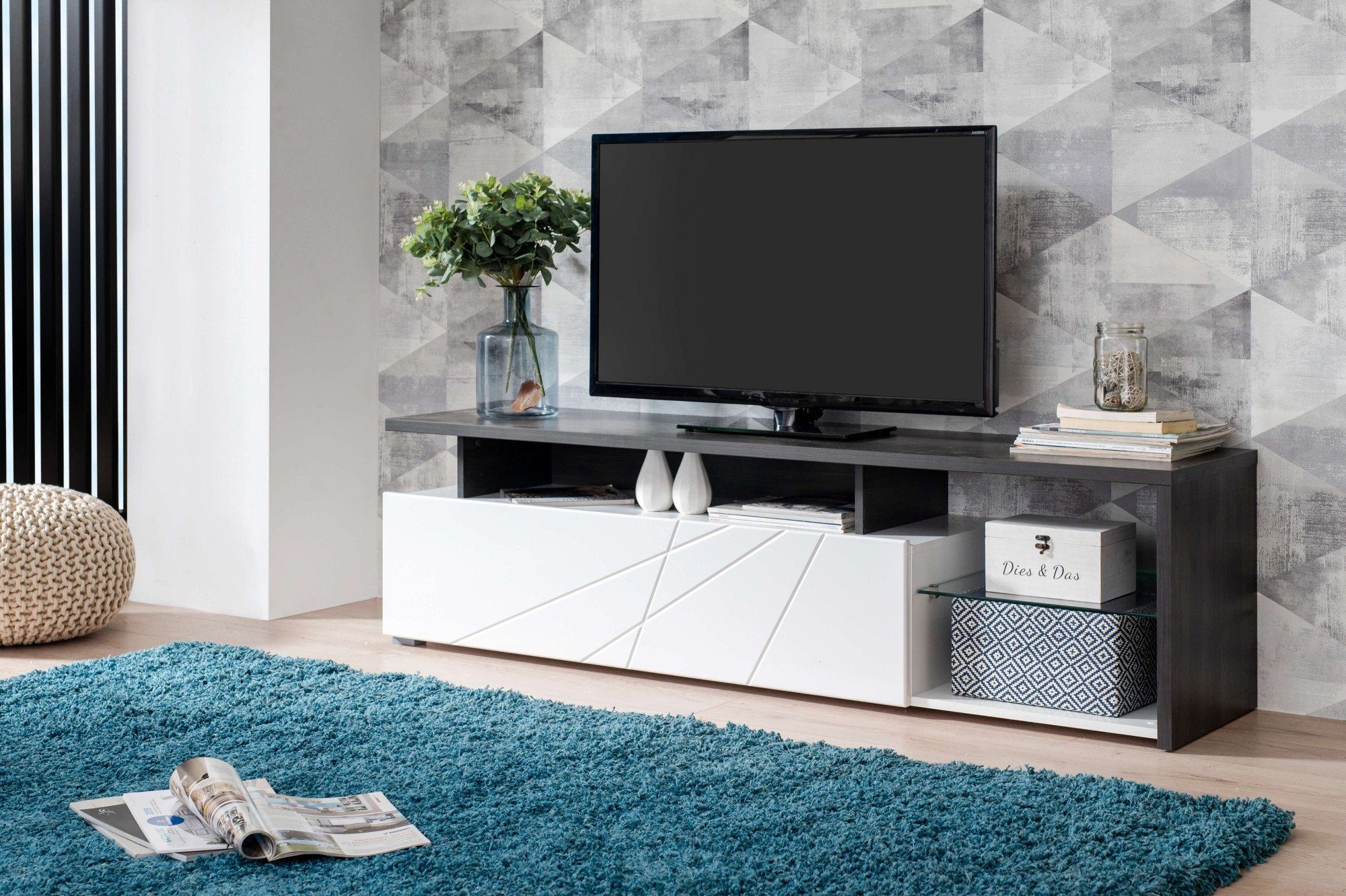 INOSIGN Tv-meubel Arctic TV-Board TV-kast, Br. 170 cm, met en zonder LED-verlichting, front met frezing