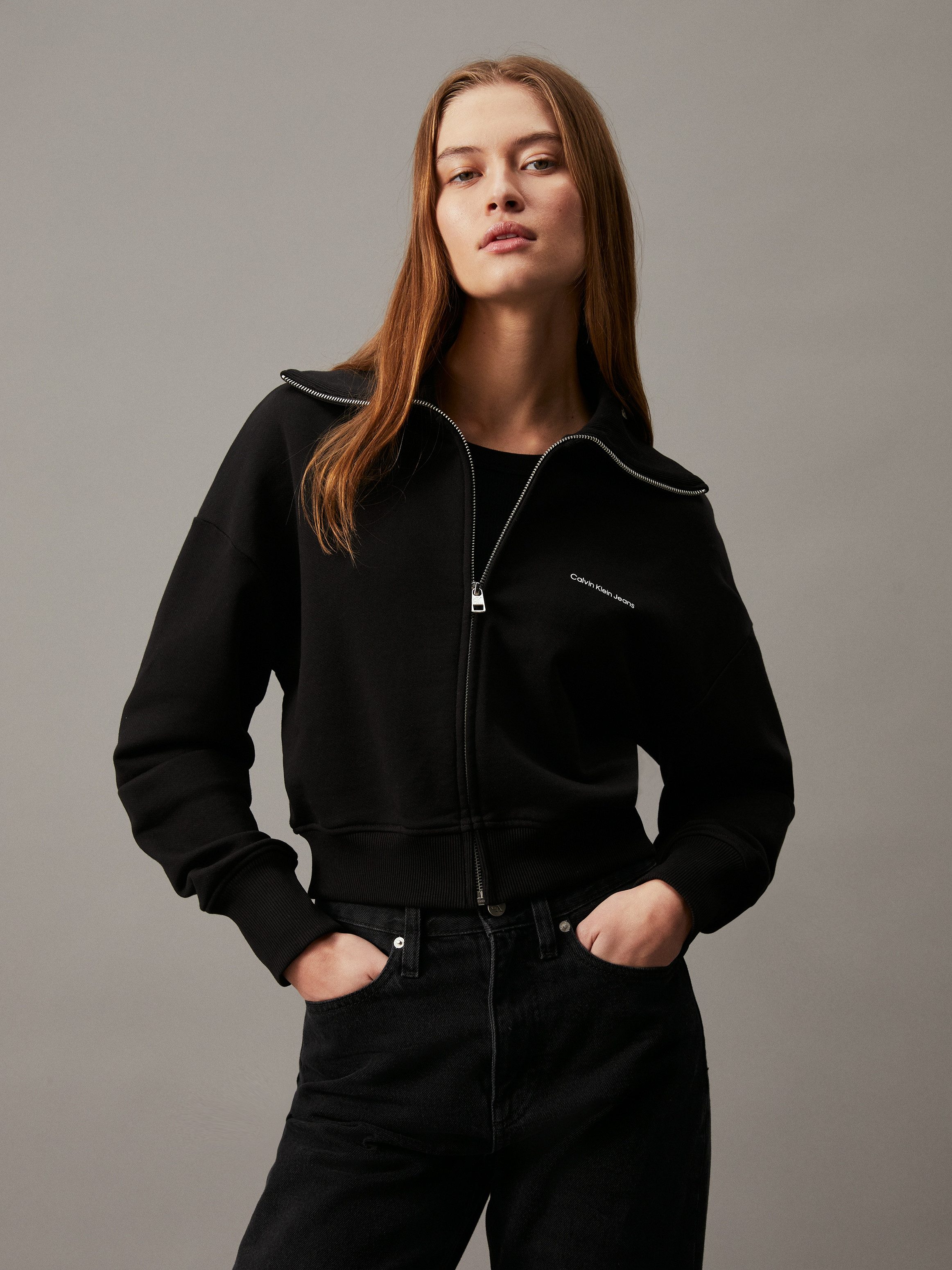 Calvin Klein Sweatshirt DIFFUSED MONOLOGO ZIP-THROUGH