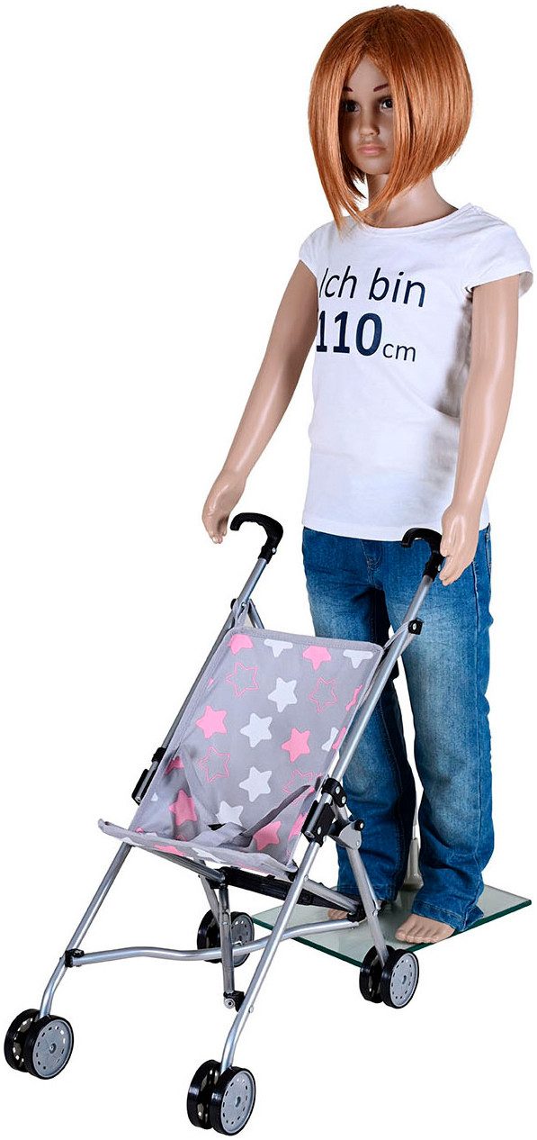 Knorrtoys® Poppenbuggy Sim - star grey pink