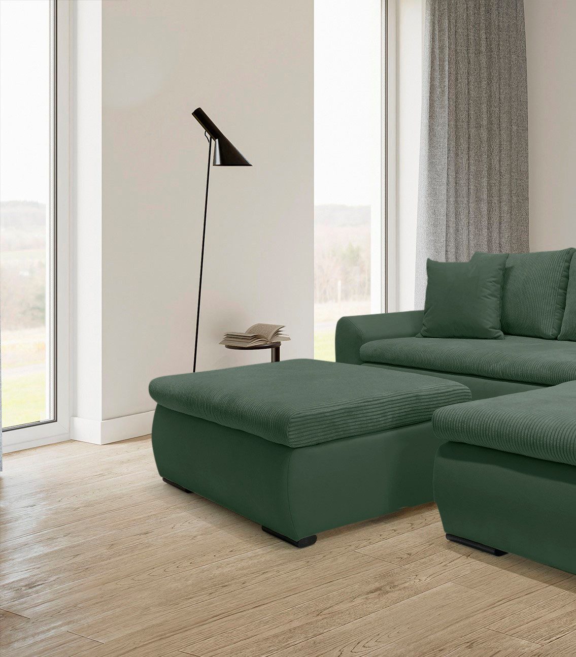 Home affaire Hocker Win met zwarte metalen poten, vrij plaatsbaar