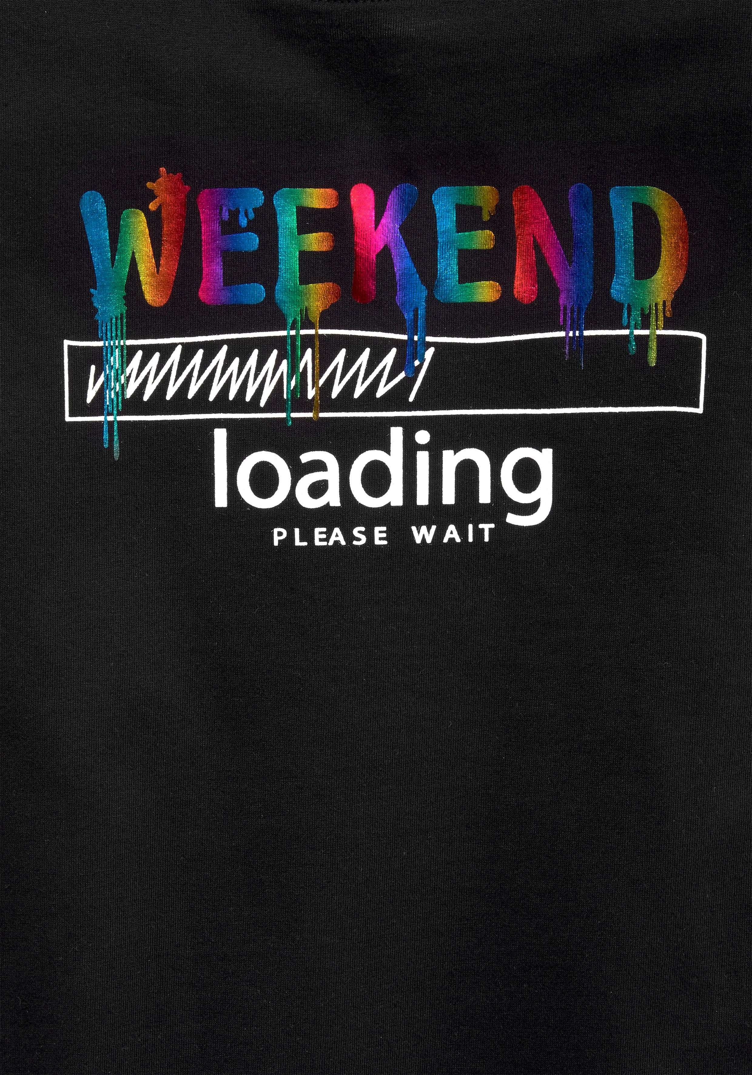 KIDSWORLD T-shirt WEEKEND loading...please wait Korte mouwen, wijde pasvorm, bedrukt uiterlijk, ronde hals