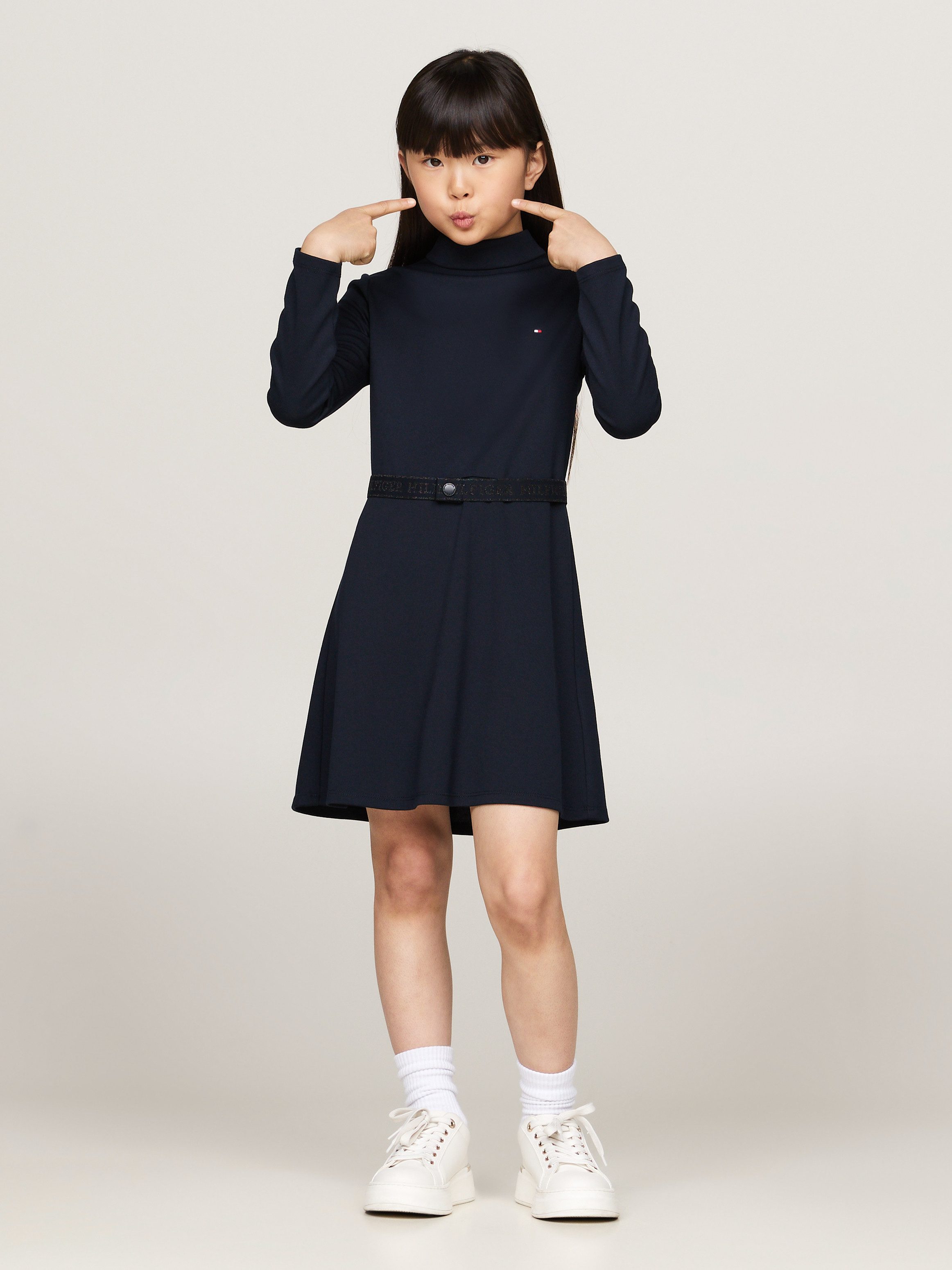 Tommy Hilfiger Jurk in a-lijn BRANDED PUNTO DRESS LS