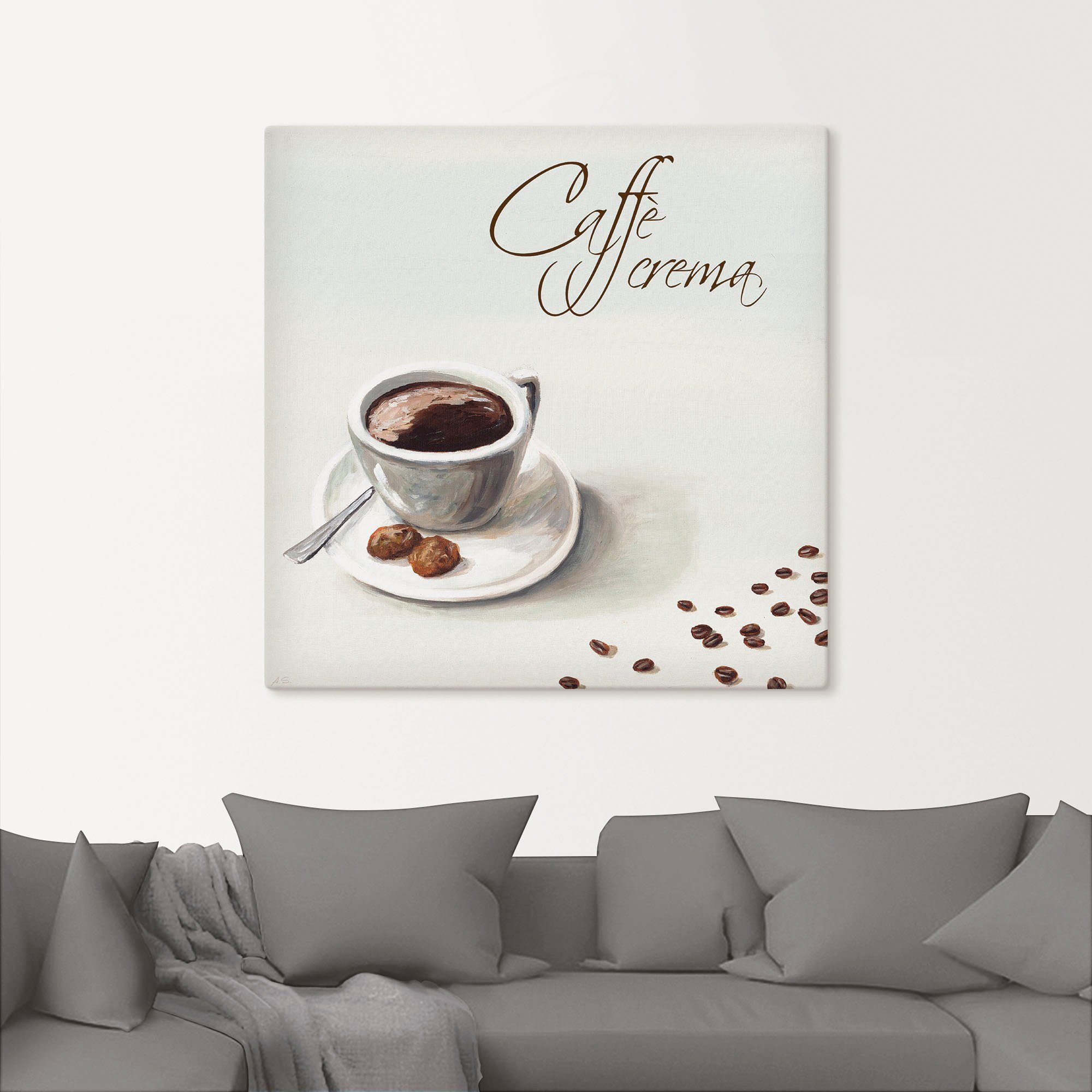 Artland Artprint Koffie crema als artprint op linnen, muursticker in verschillende maten