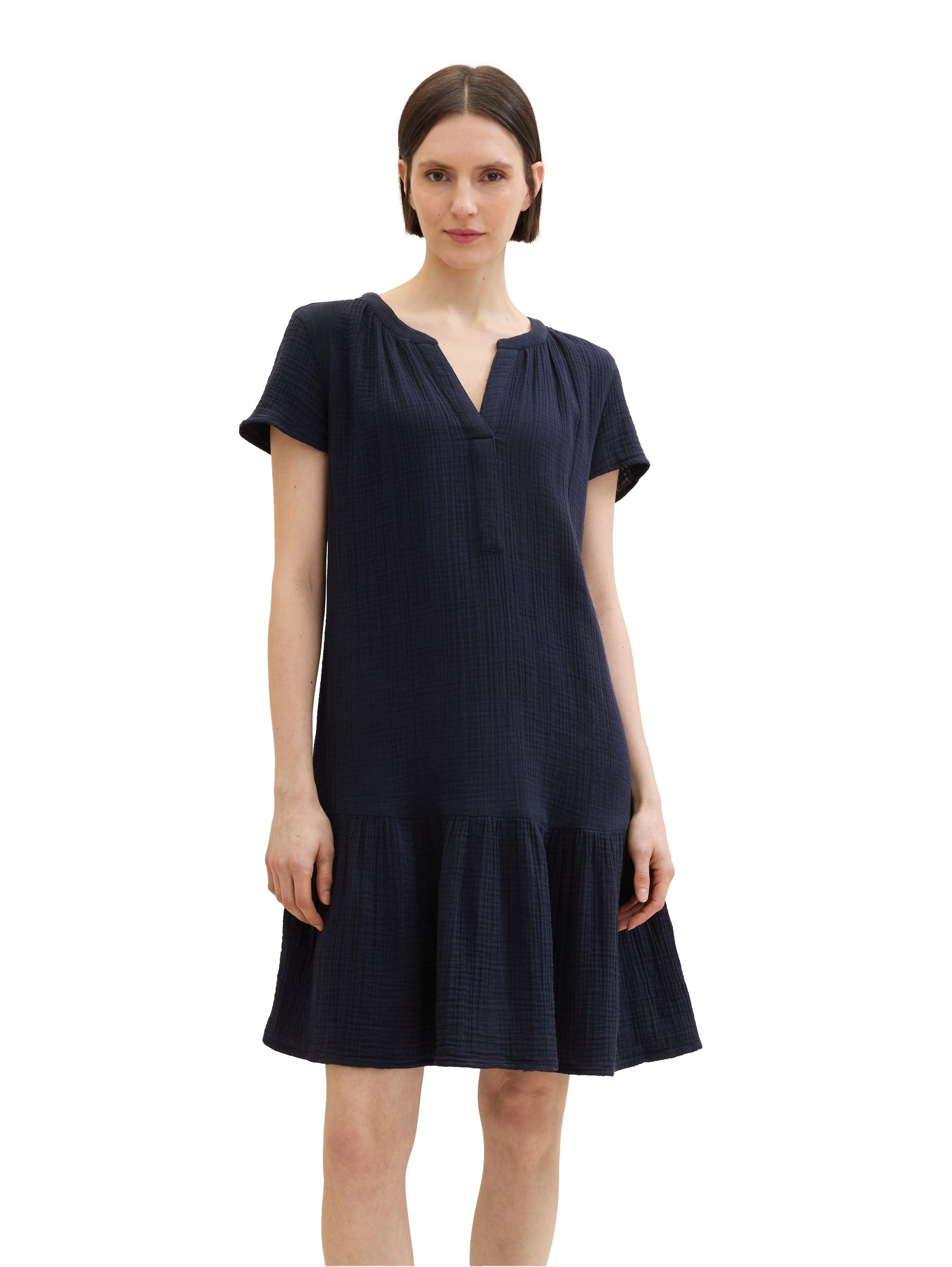 Tom Tailor Mini-jurk met lichte rimpeling - in crinkle-look