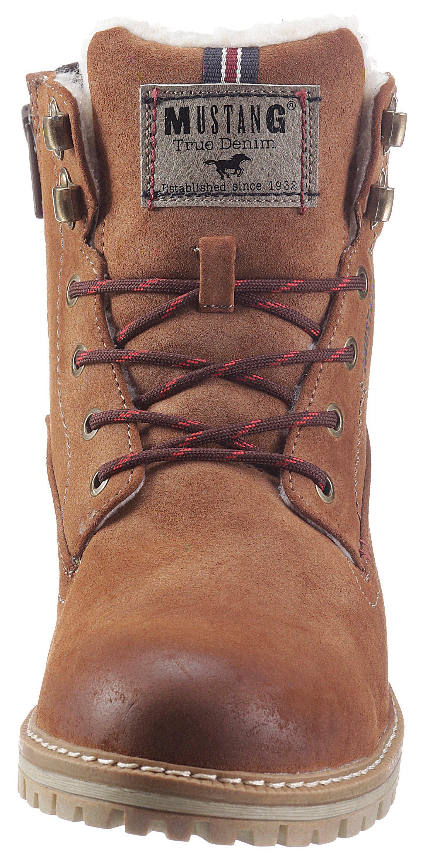 Mustang Shoes Winterlaarzen lace-up boots, ankle boots, worker boots, contrast trim, logo patch
