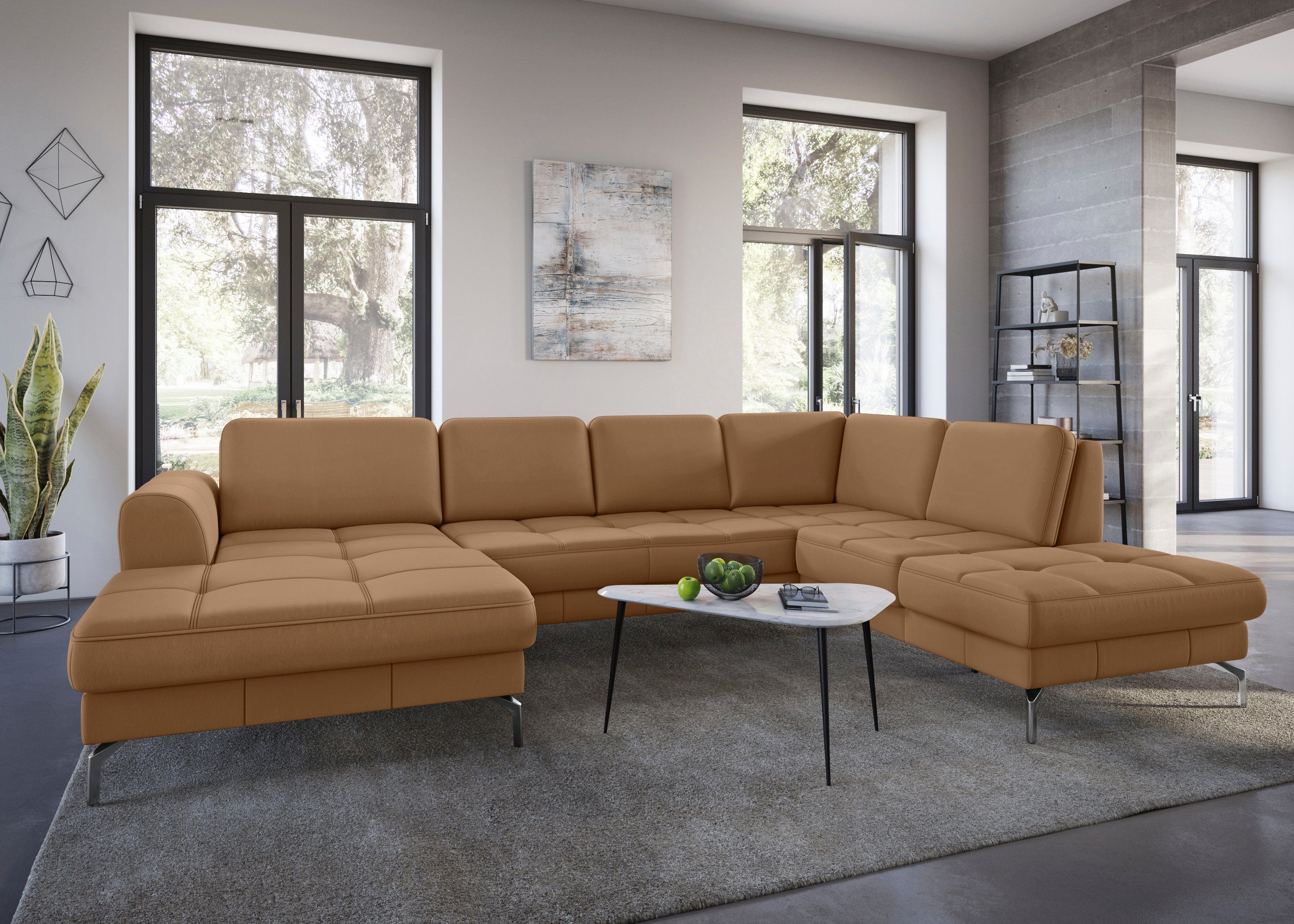 sit&more Zithoek Bendigo U-vorm inclusief zitdiepteverstelling, bodemvrijheid 15 cm, in 2 pootkleuren
