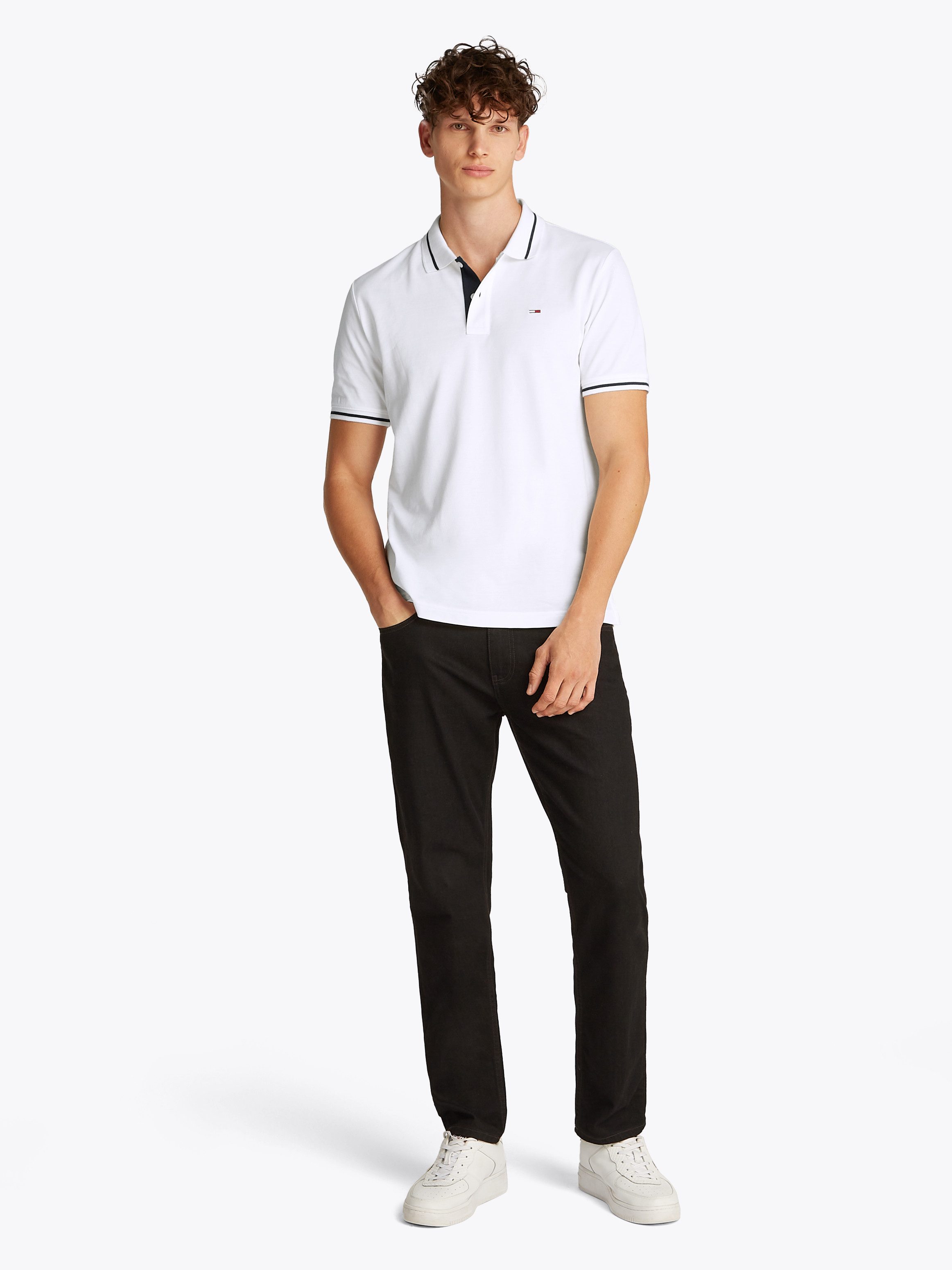 TOMMY JEANS Poloshirt TJM REG TIPPED POLO met gestreepte details