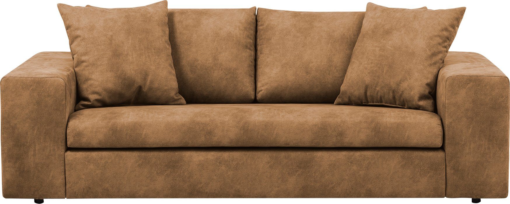 andas 2-zitsbank SLEETLAND XXL in fluweel of vintage lederlook bruin, 2-zitsbanken