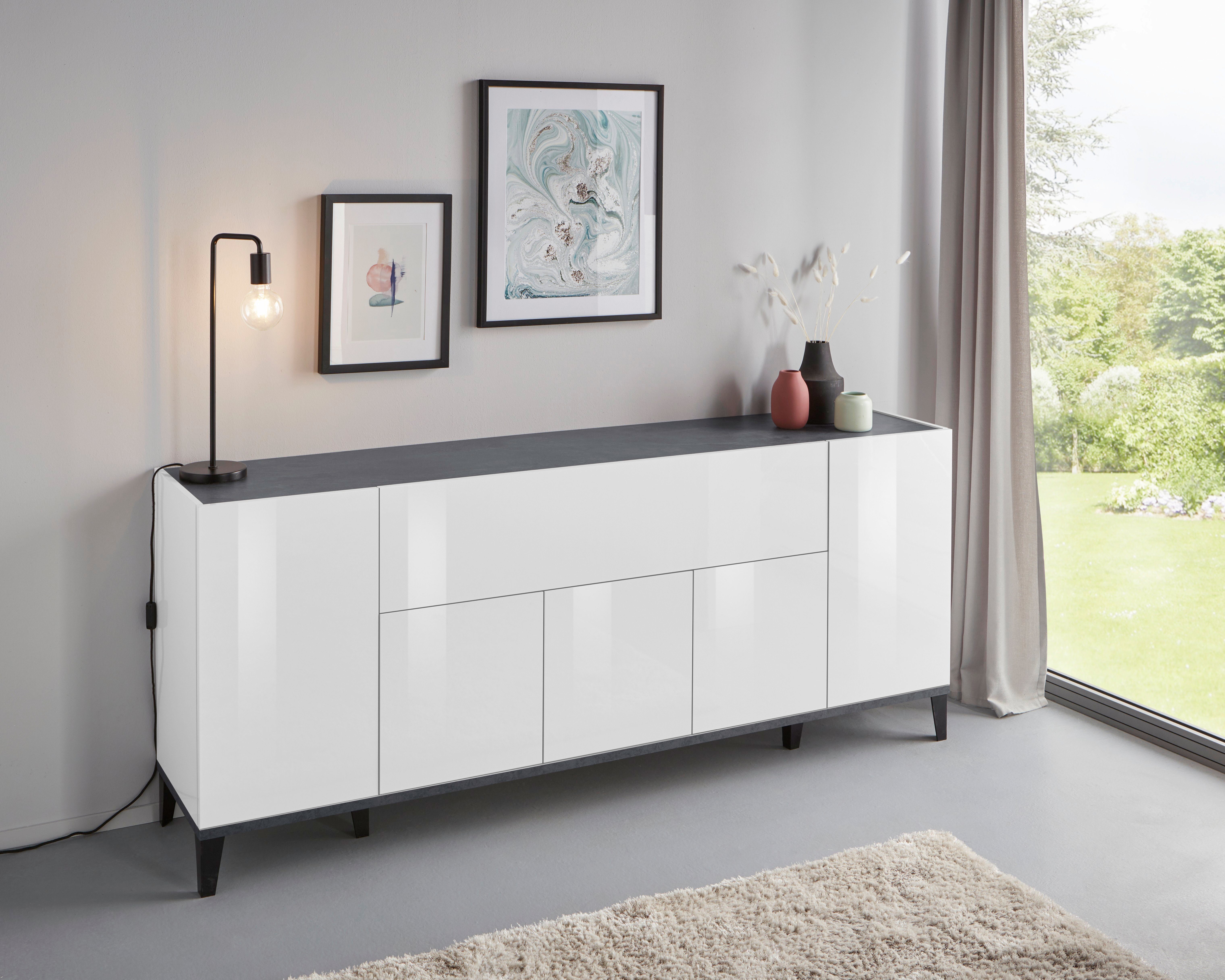 INOSIGN Dressoir SUNRISE Dressoir met 5 deuren en 1 klepdeur, breedte 200 cm