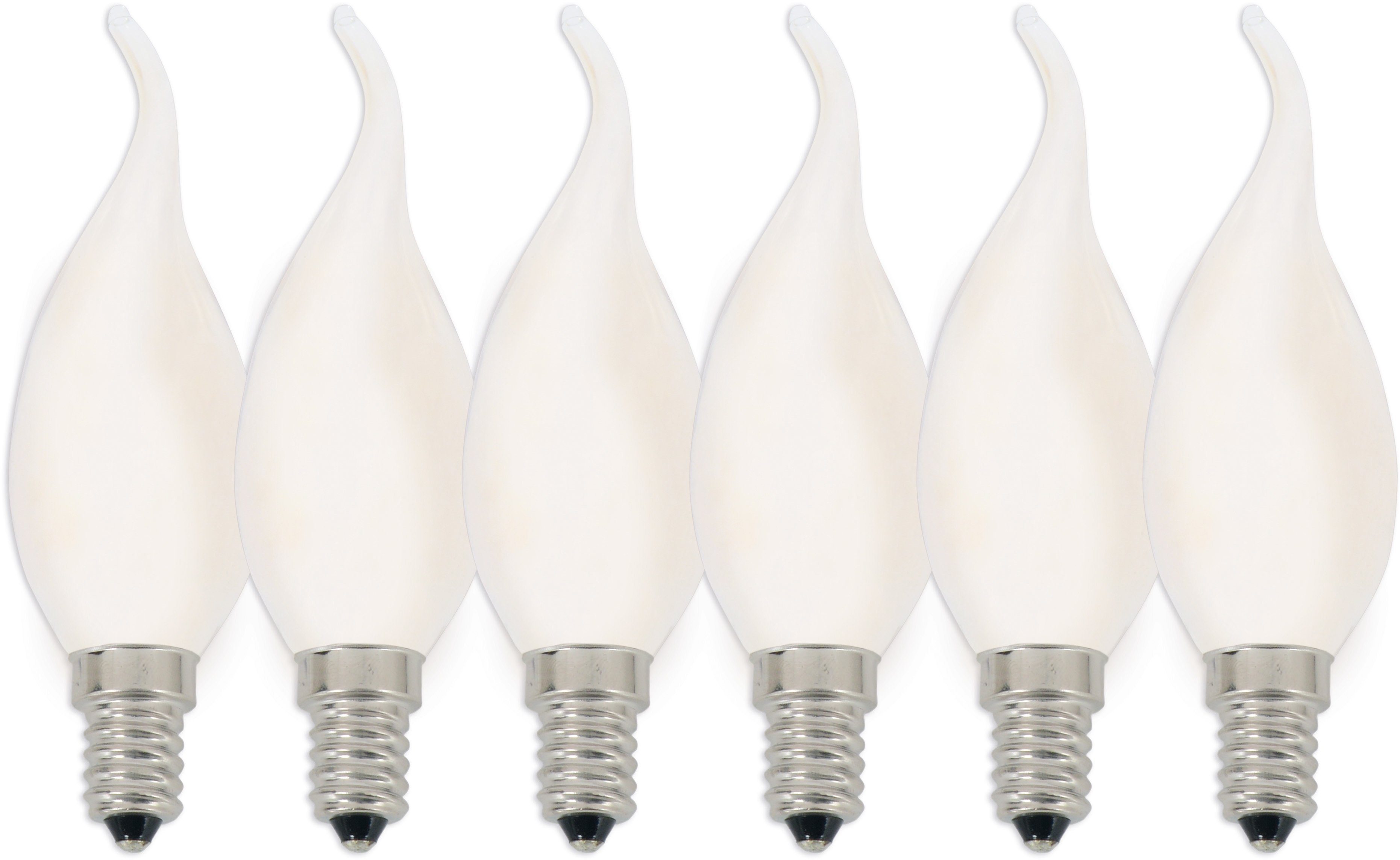 näve Led-verlichting Windstoot Ledverlichting >>windstoot<< set van 6 E14, warmwit, niet dimbaar (6 stuks)