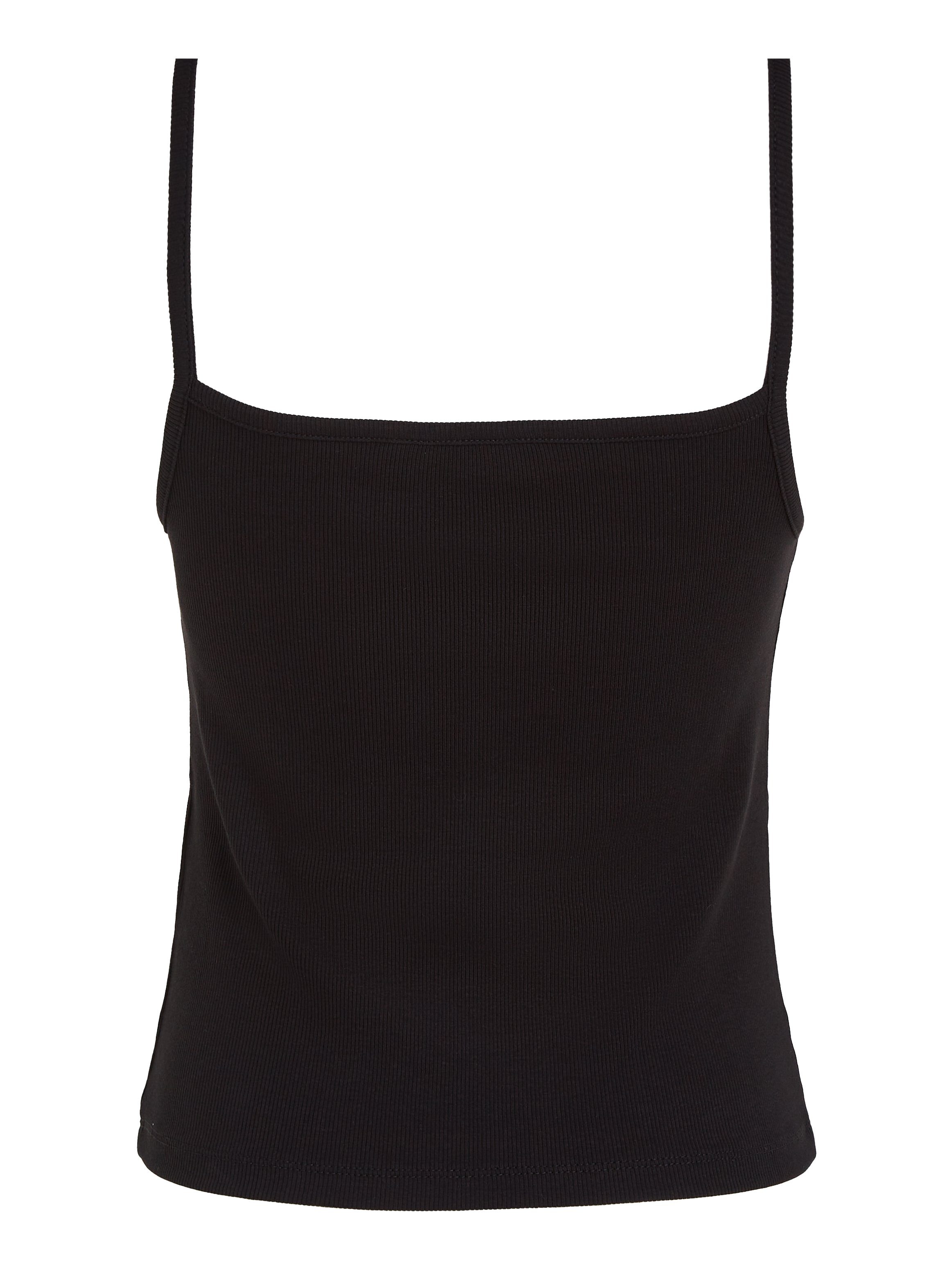TOMMY JEANS Top met spaghettibandjes TJW BADGE RIB STRAP TOP