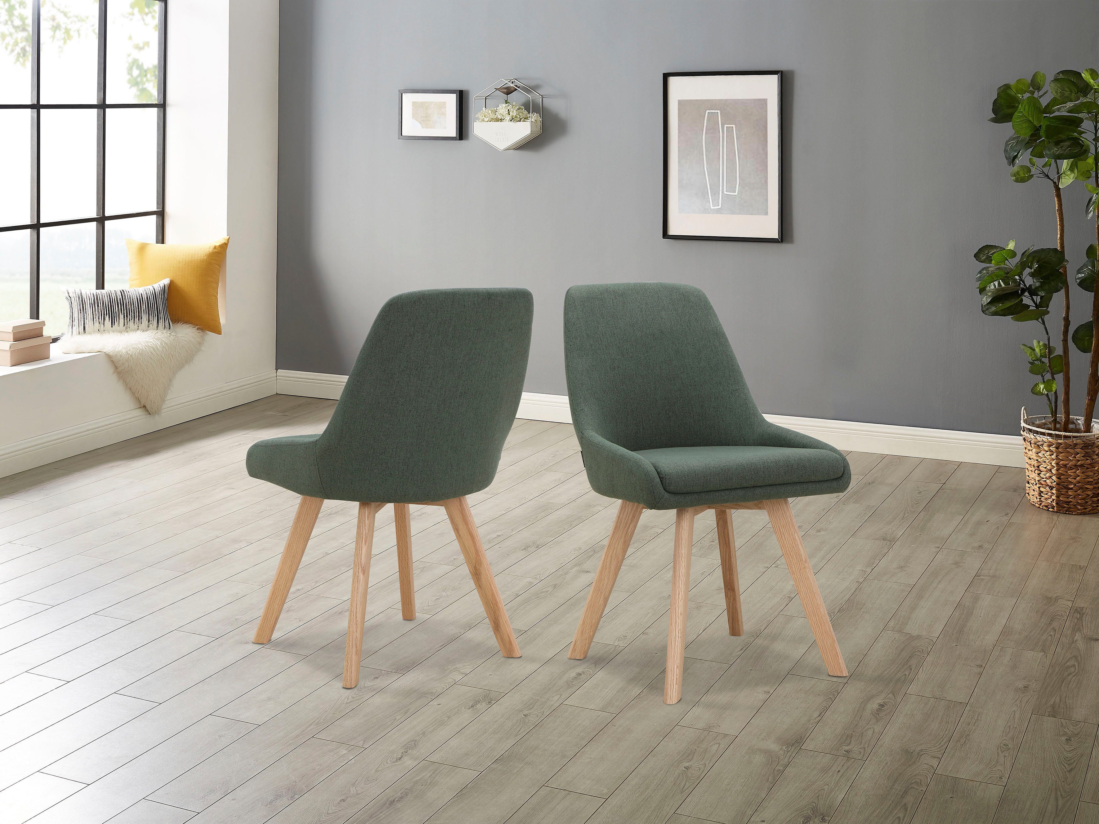 INOSIGN Eetkamerstoel Dilla, TOPSELLER! in sets van 1 en 2, bekleding van geweven stof, zithoogte 48 cm, keukenstoel