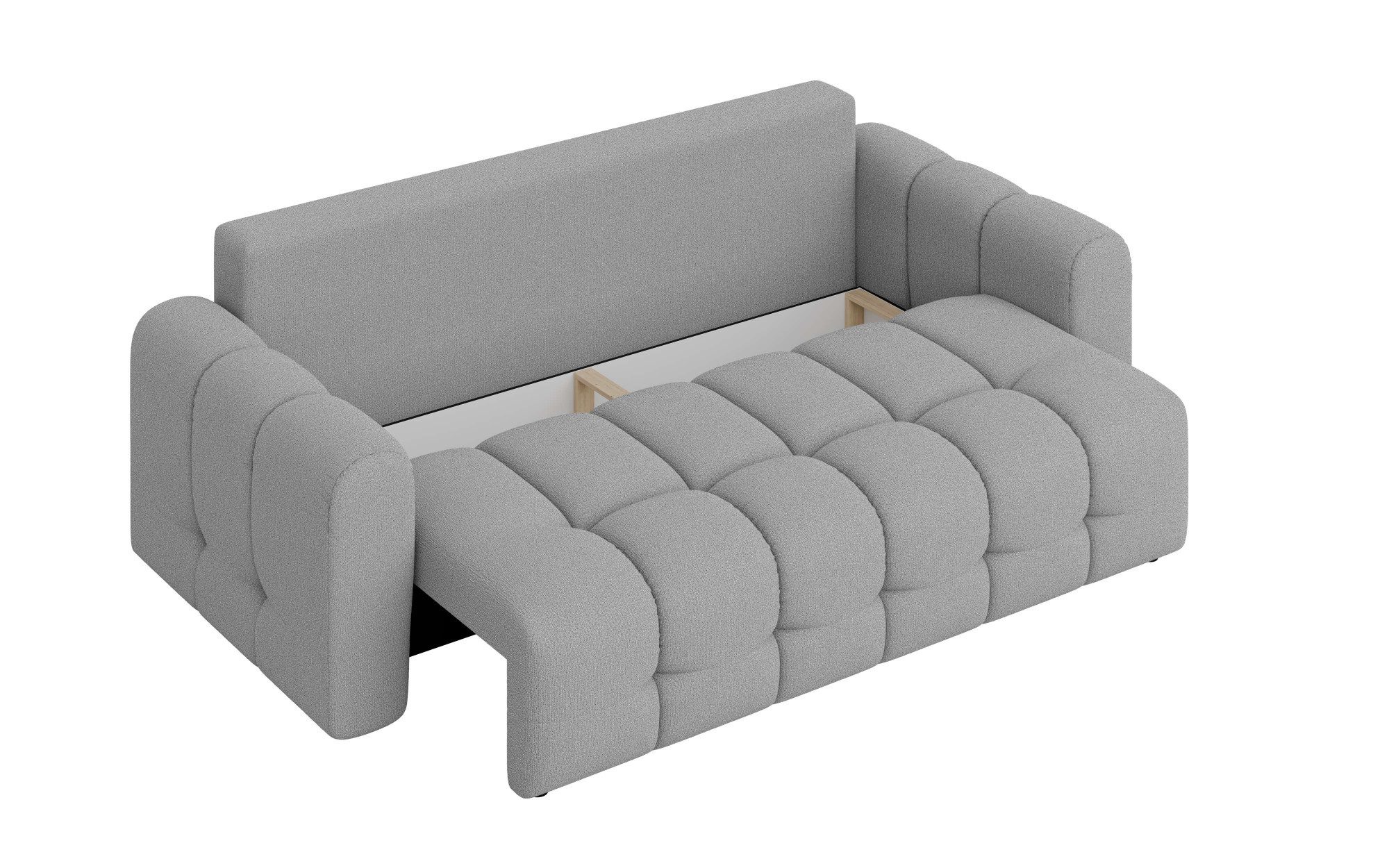 INOSIGN 3-zitsbank Manilla, optioneel met bedfunctie, B/D/H 265/117/91 cm met golfondersteuning, in verschillende materialen en kleuren
