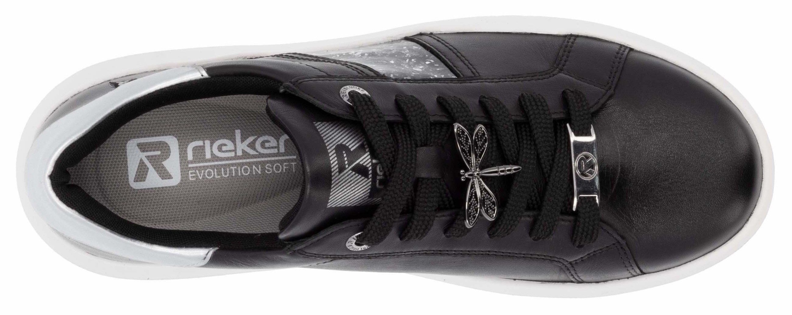 Rieker EVOLUTION Plateausneakers vrijetijdsschoen, lage schoen, veterschoen met contrast bies