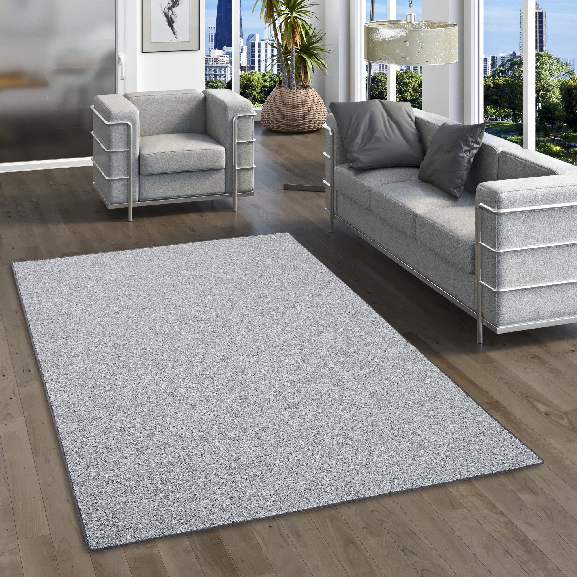 my home Vloerkleed Fortis, sling, Made in Netherlands Effen kleuren, lussen, geketteld, ook als loper, slijtvast moderne vloerkleden maat 200 cm x
