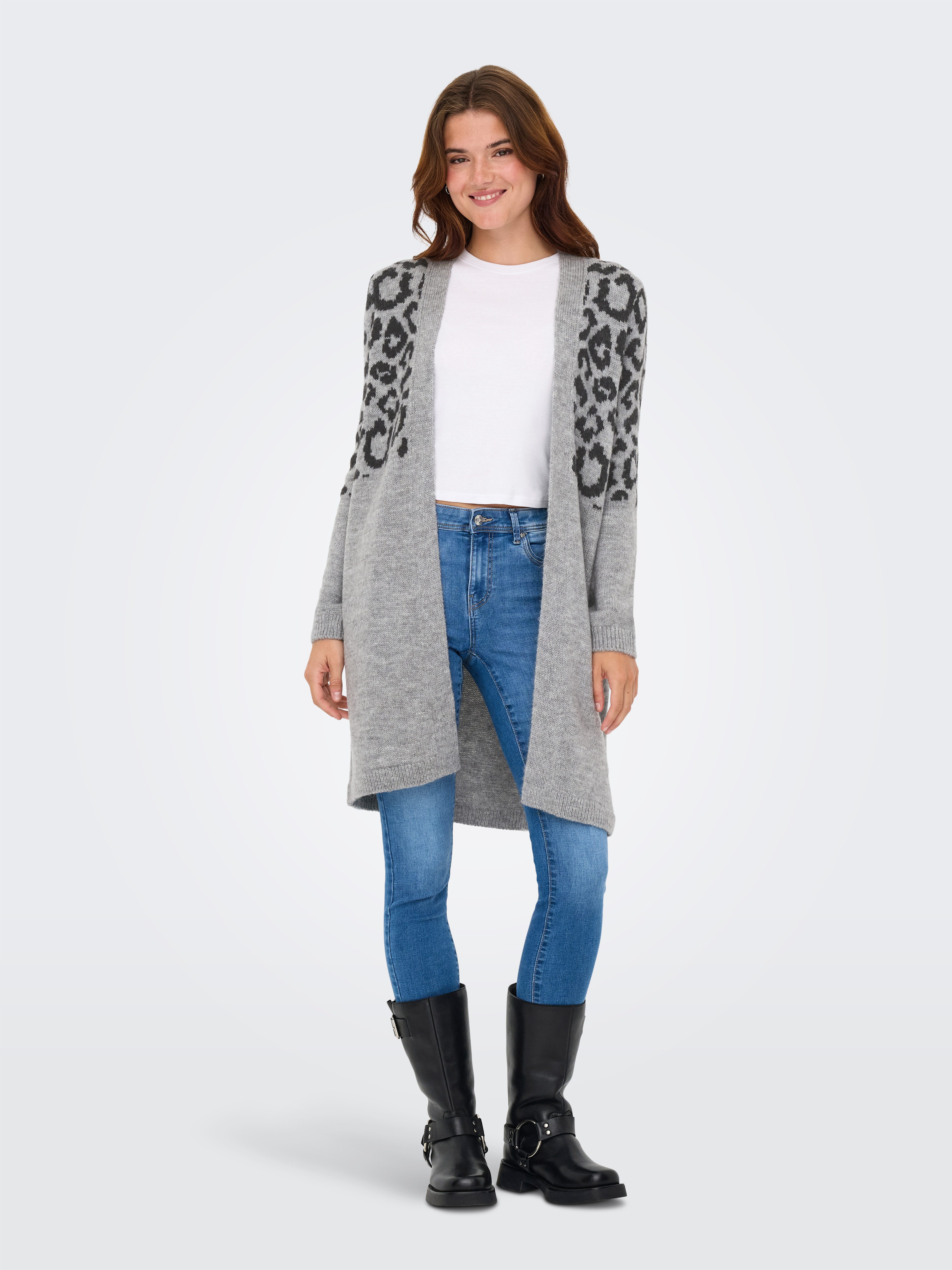 Only Vest ONLJADE ANIMAL LS CARDIGAN CC KNT
