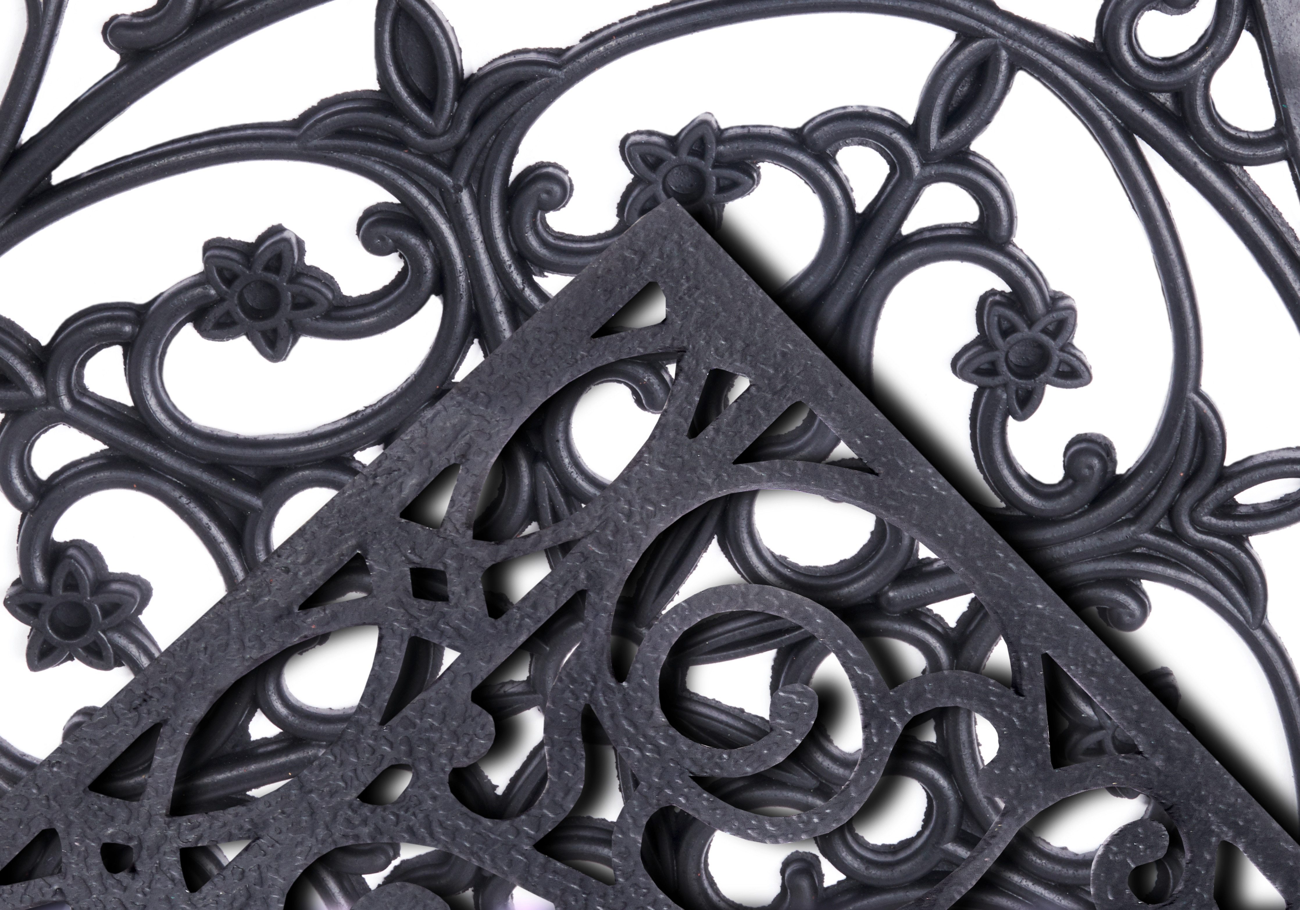 HANSE Home Mat Mix Mats gietijzer-look rubber trellis, deurmat Slijtvast, onderhoudsvriendelijk, robuust, weerbestendig, UV-bestendig