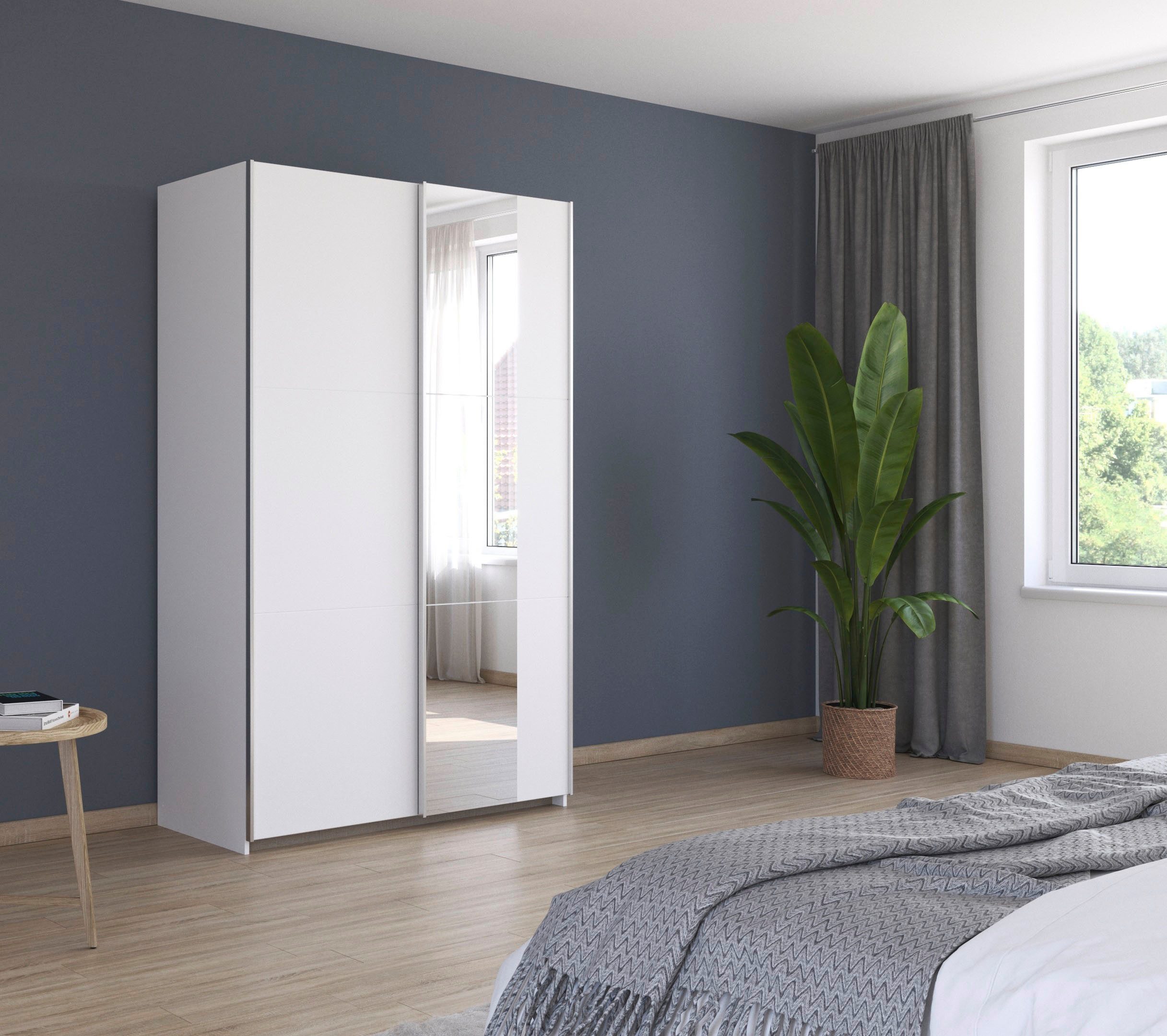 rauch Zweefdeurkast Kledingkast draaideurkast kast garderobe KRONACH TOPSELLER met spiegel en veel opbergruimte, metalen greepstrips, made in germany