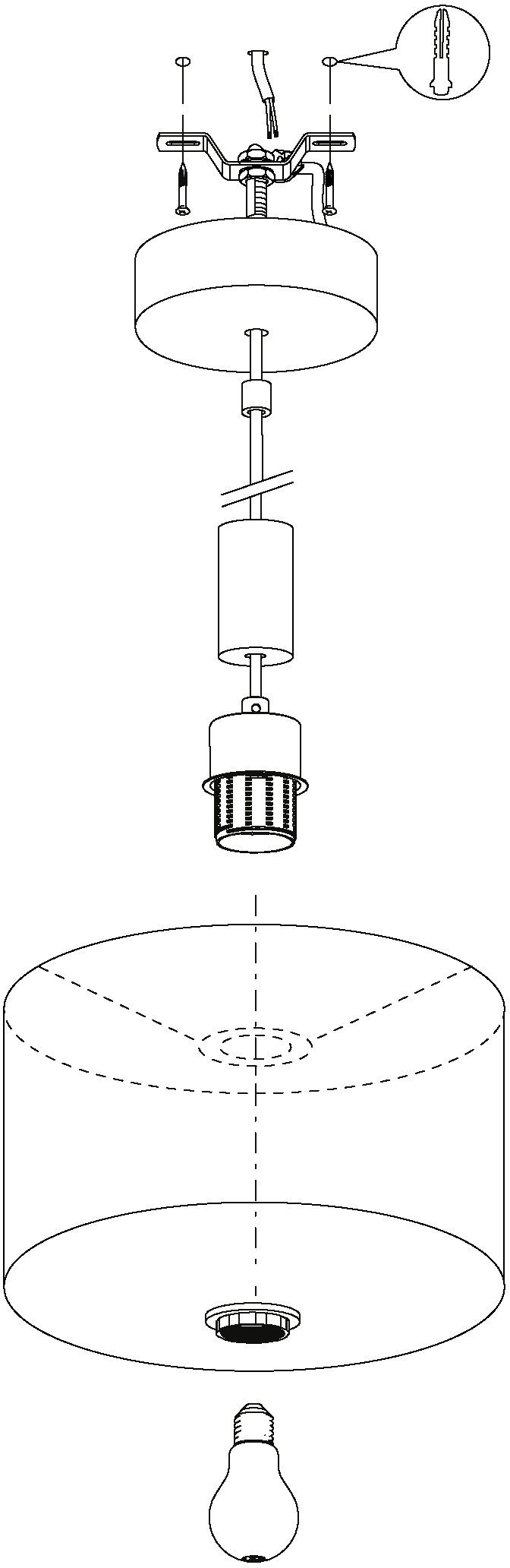 EGLO Hanglamp CONCESSA 1 Textiel hanglamp, donkerbruin, cappuccino en goudkleur, E27, Ø 38 cm (1 stuk)